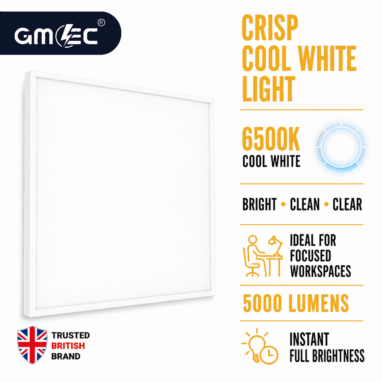 48W Backlit LED Panel Light Cool White 6500K 5000 Lumens thumbnail 8