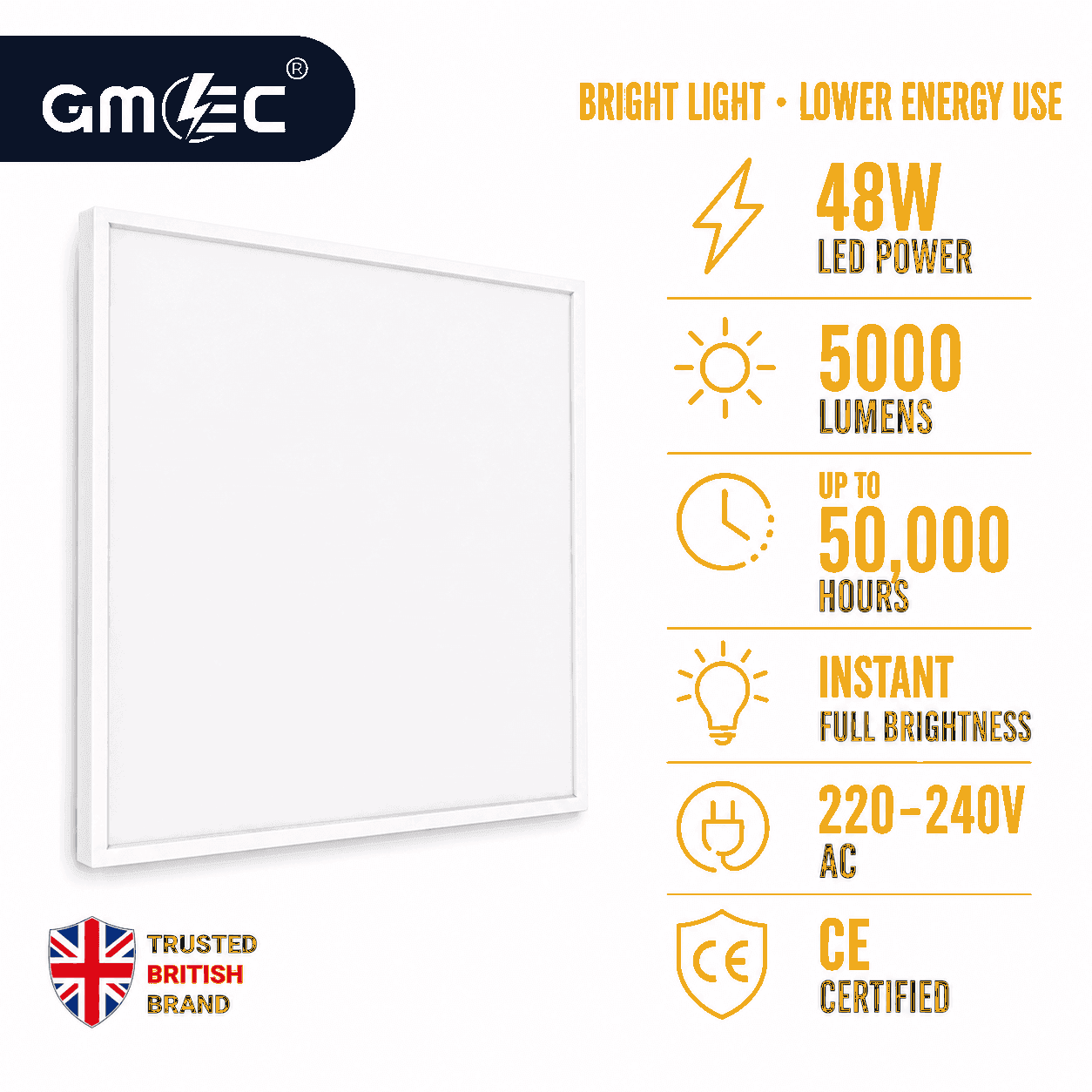48W Backlit LED Panel Light Cool White 6500K 5000 Lumens thumbnail 10