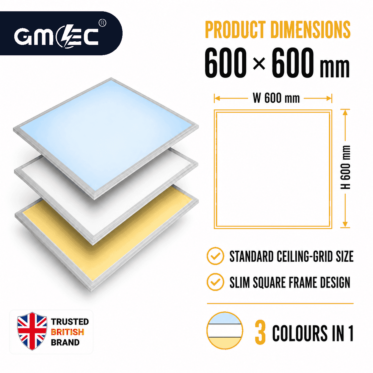 48W LED Frame Panel Light 3 Colours in 1, 4800 Lumens thumbnail 4