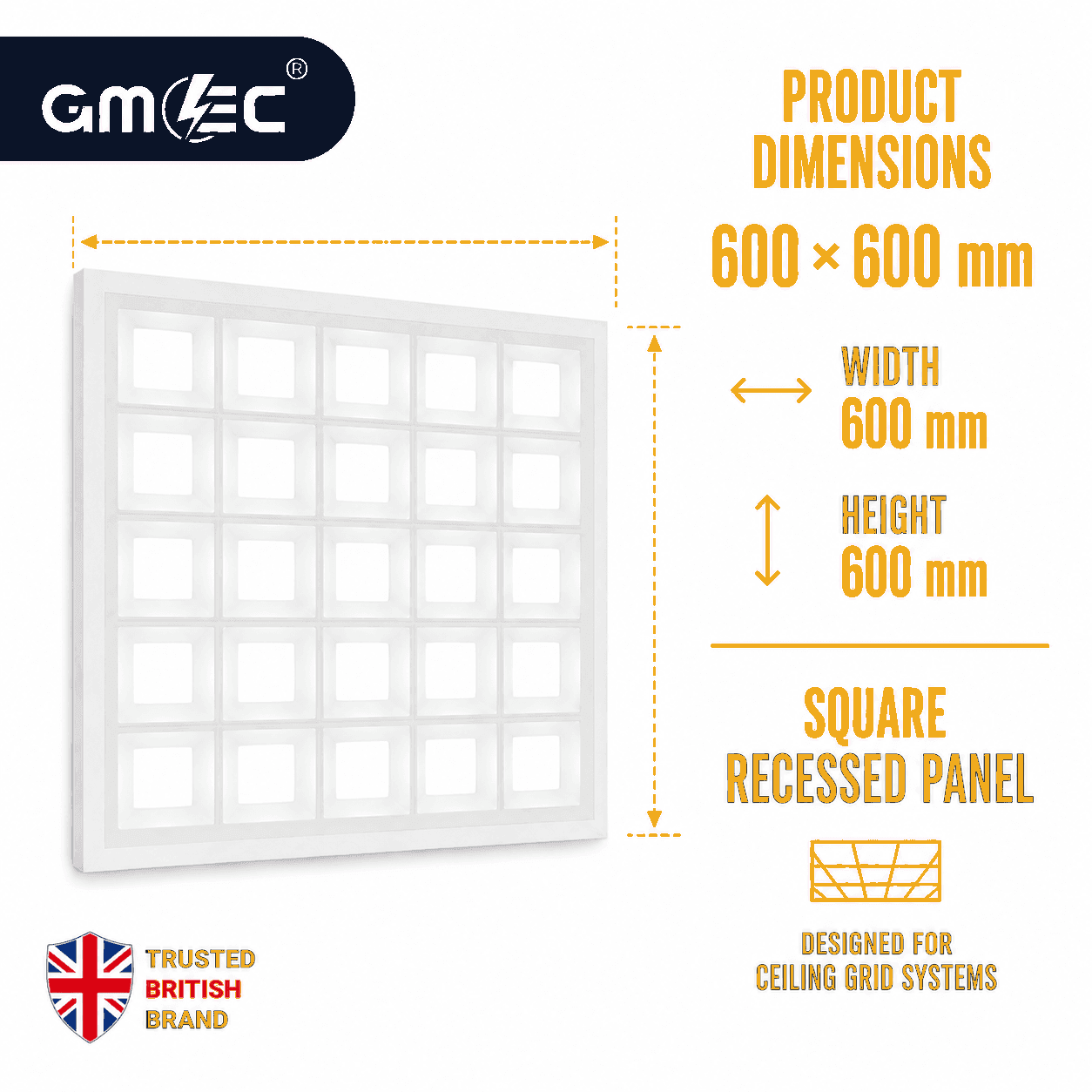 96W Recessed LED Panel Light Cool White 6500K 9600 Lumens thumbnail 3