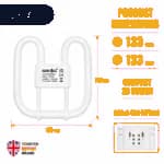 16W 2D Fluorescent Bulb 2 Pin Cool White 7000K 1800 Lumens thumbnail 3