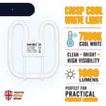 16W 2D Fluorescent Bulb 2 Pin Cool White 7000K 1800 Lumens thumbnail 8