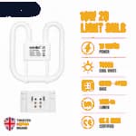 16W 2D Fluorescent Bulb 4 Pin Cool White 7000K 1800 Lumens thumbnail 6