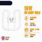 16W 2D Fluorescent Bulb 4 Pin Cool White 7000K 1800 Lumens thumbnail 9