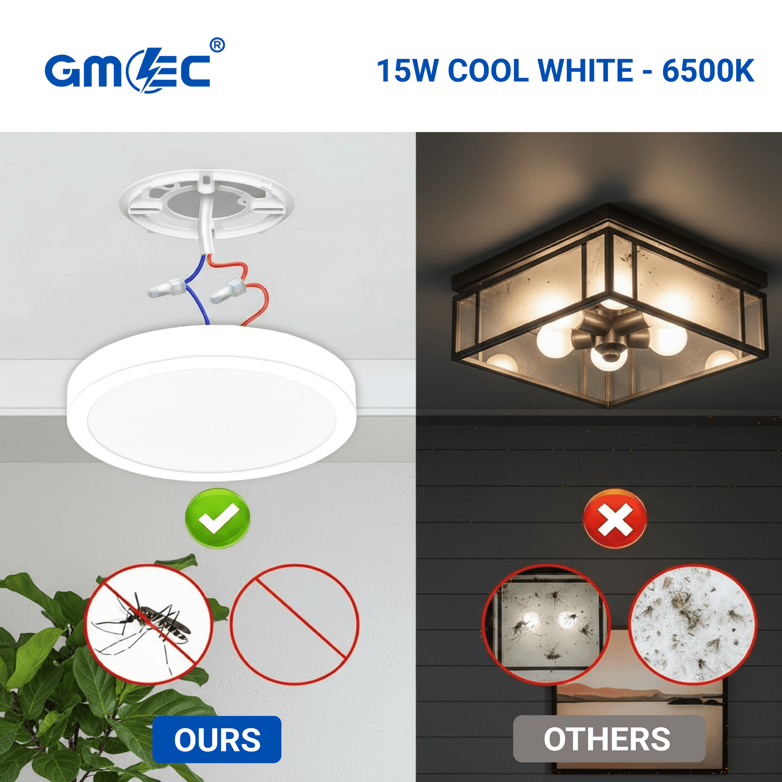 15W LED Surface Mounted Ceiling Light Cool White 6500K 1200 Lumens thumbnail 7