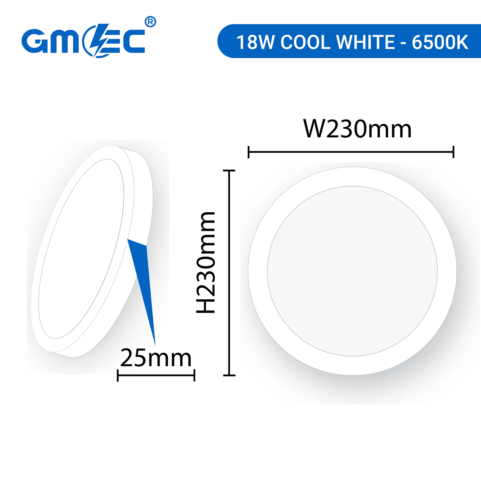 18W LED Surface Mounted Ceiling Light Cool White 6500K 1620 Lumens thumbnail 11