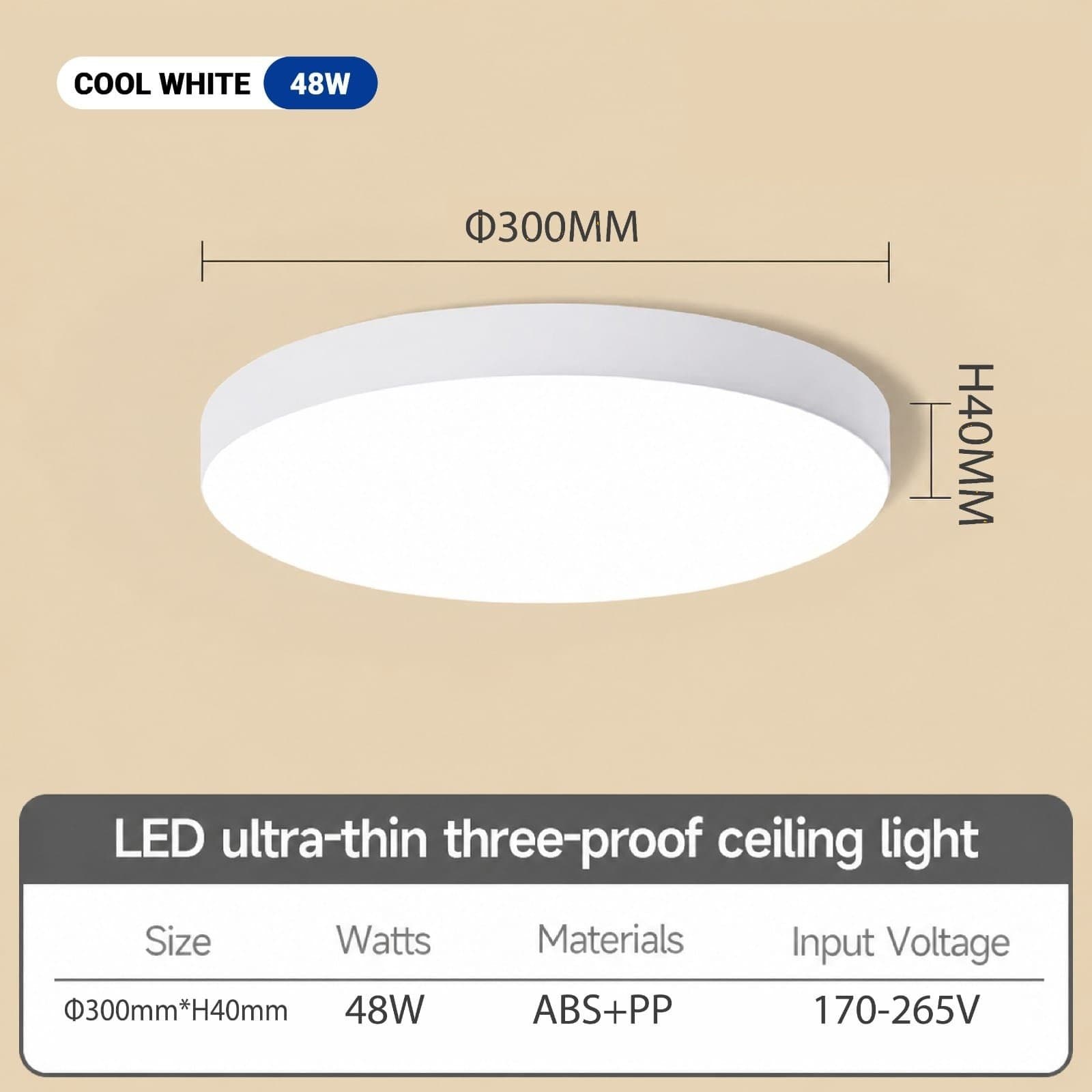 48W Bulkhead Round LED Ceiling Light Cool White 7000K thumbnail 4