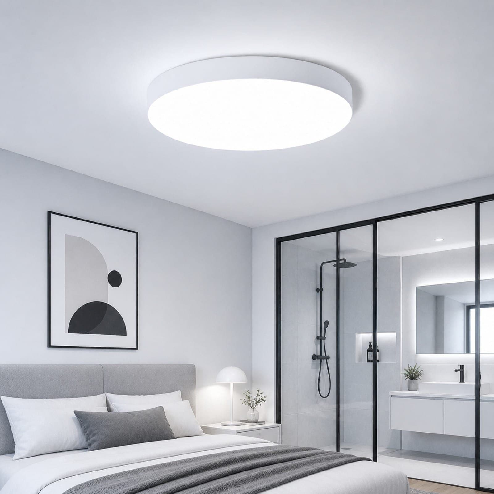 48W Bulkhead Round LED Ceiling Light Cool White 7000K thumbnail 5