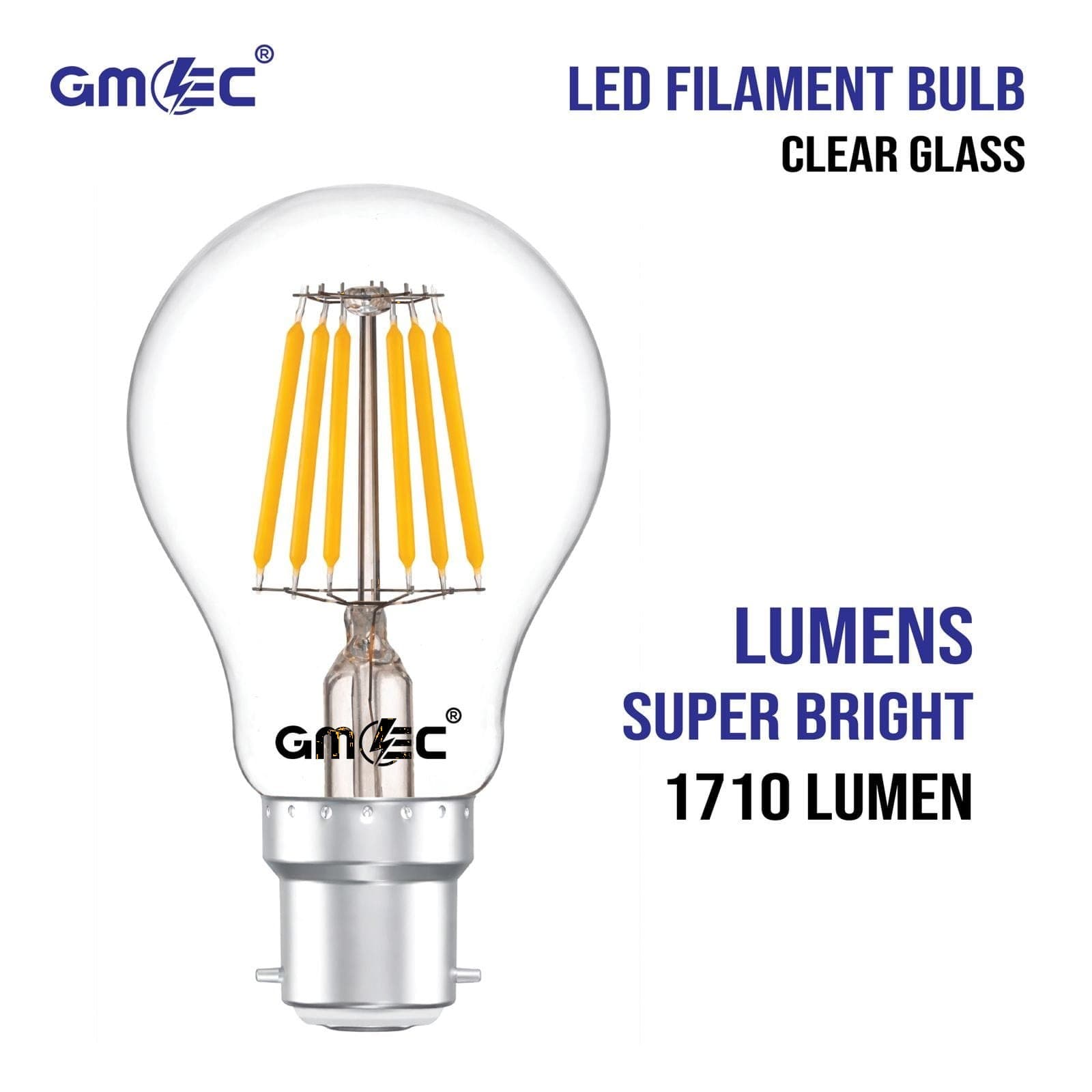 18W LED Filament Bulb B22 Warm White 2700K 1710 Lumens thumbnail 3