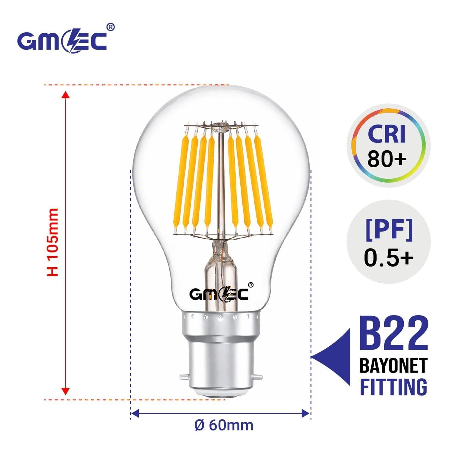 24W LED Filament Bulb B22 Cool White 6500K 2280 Lumens thumbnail 8