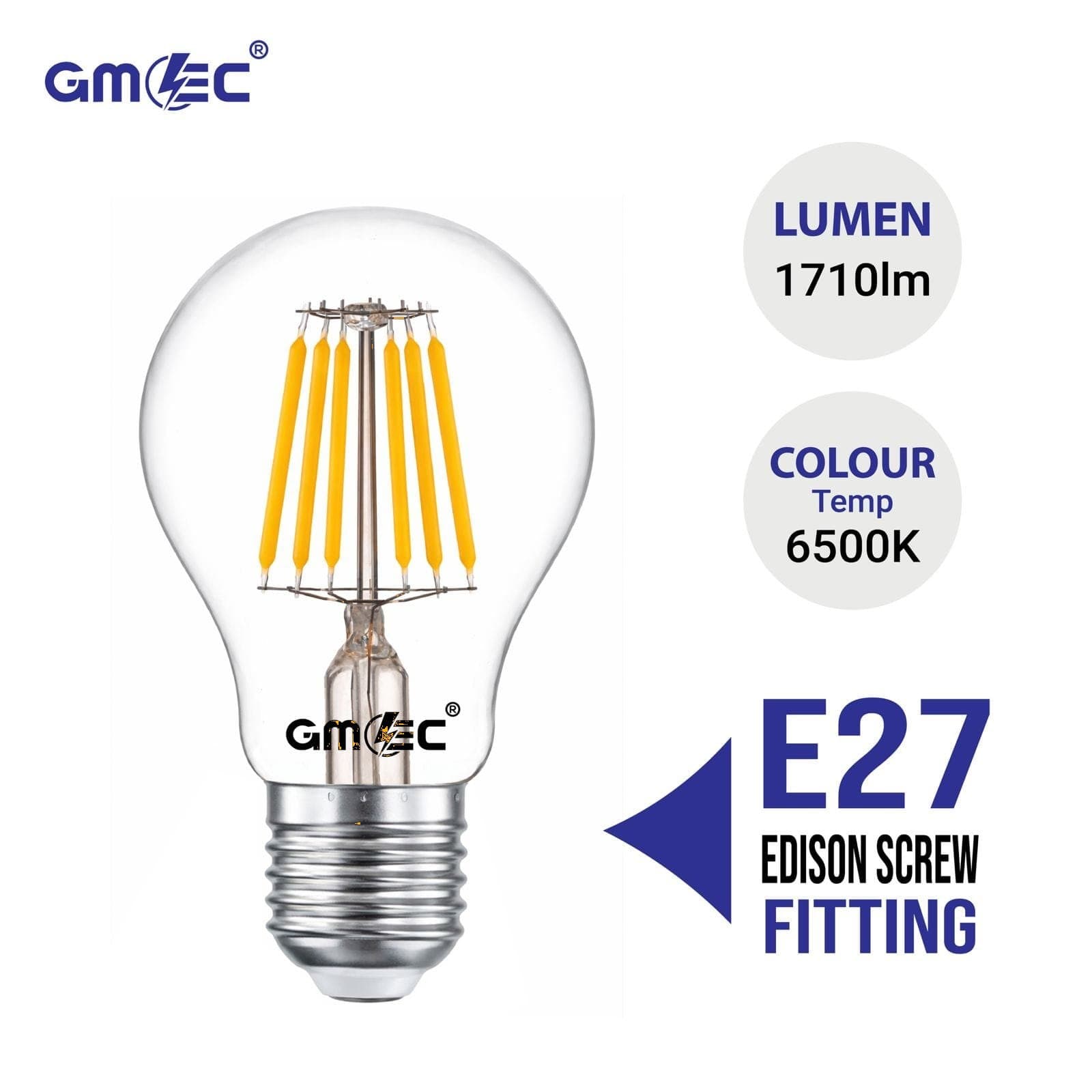 18W LED Filament Bulb E27 Cool White 6500K thumbnail 5