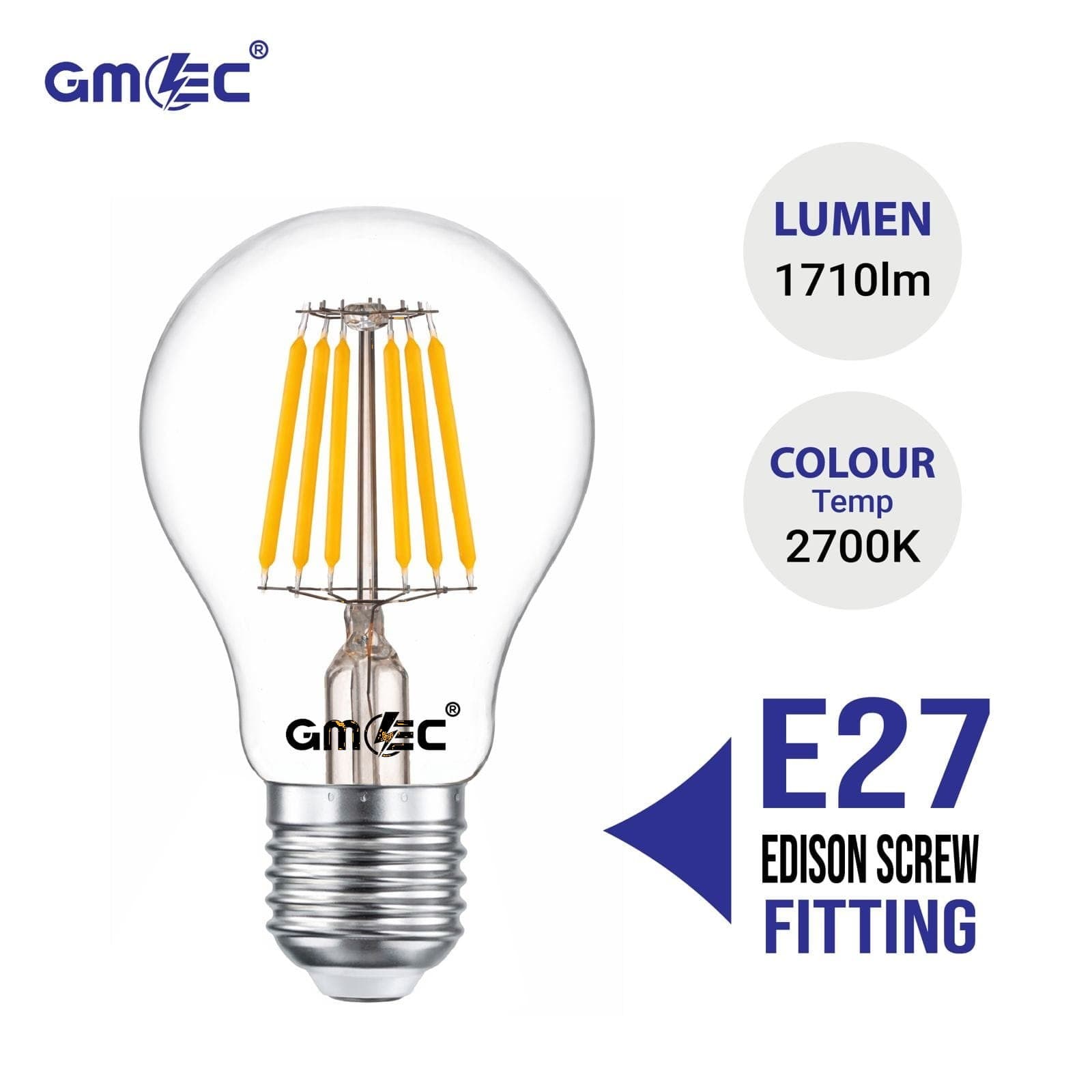 18W LED Filament Bulb E27 Warm White 2700K thumbnail 4