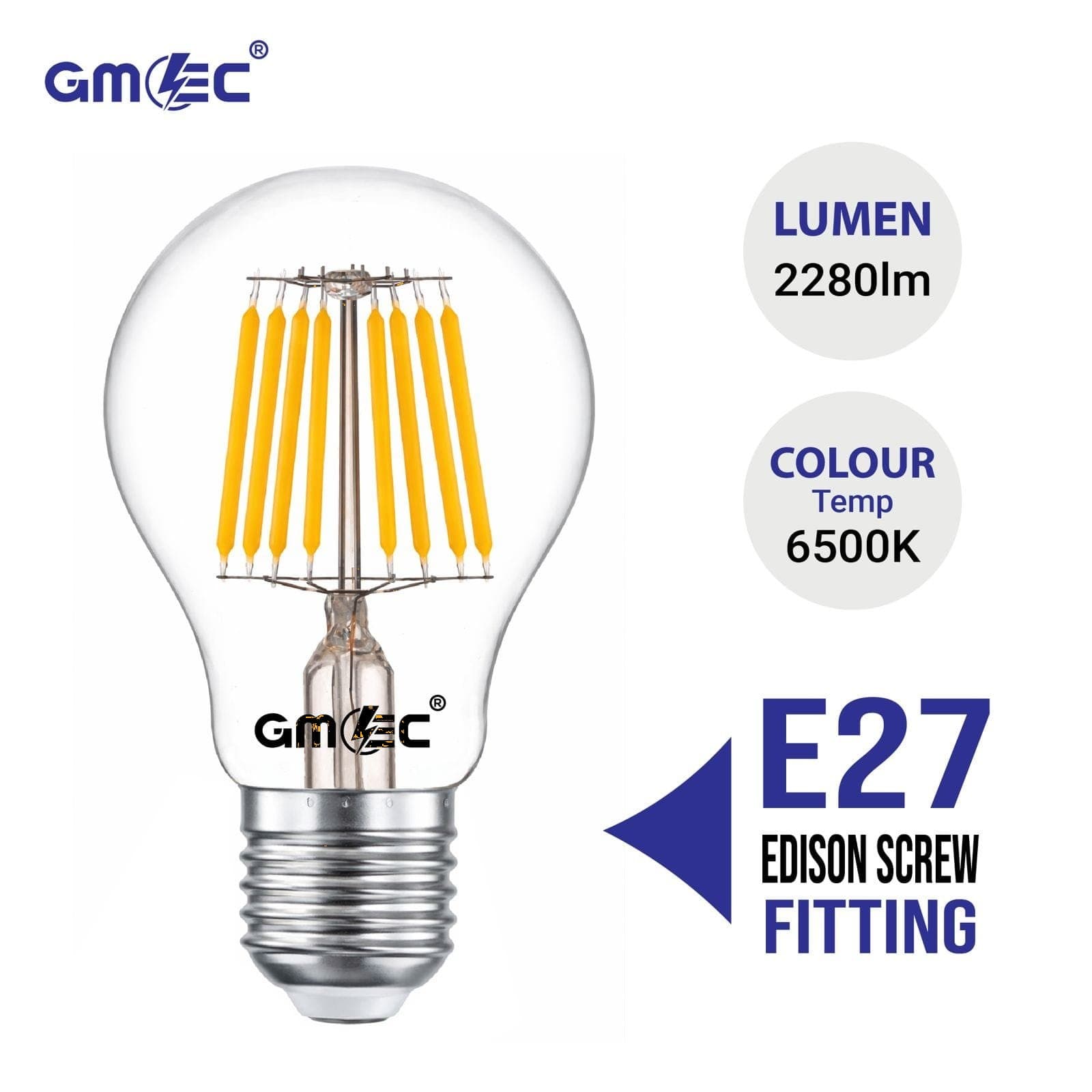 24W LED Filament Bulb E27 Cool White 6500K thumbnail 4