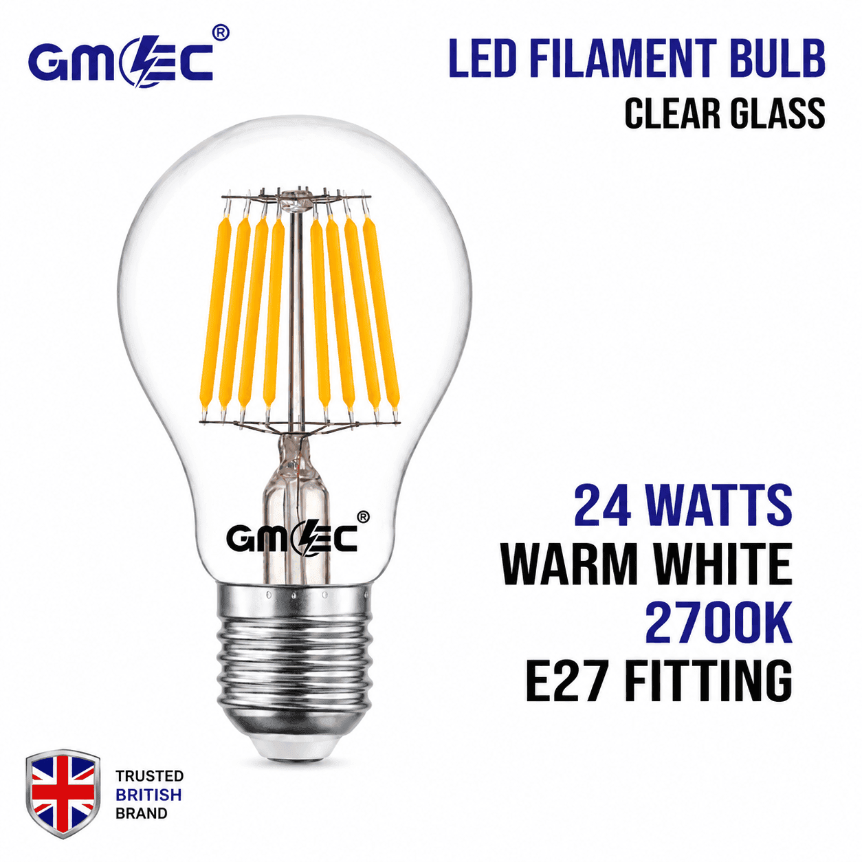 24W LED Filament Bulb E27 Warm White 2700K thumbnail 3