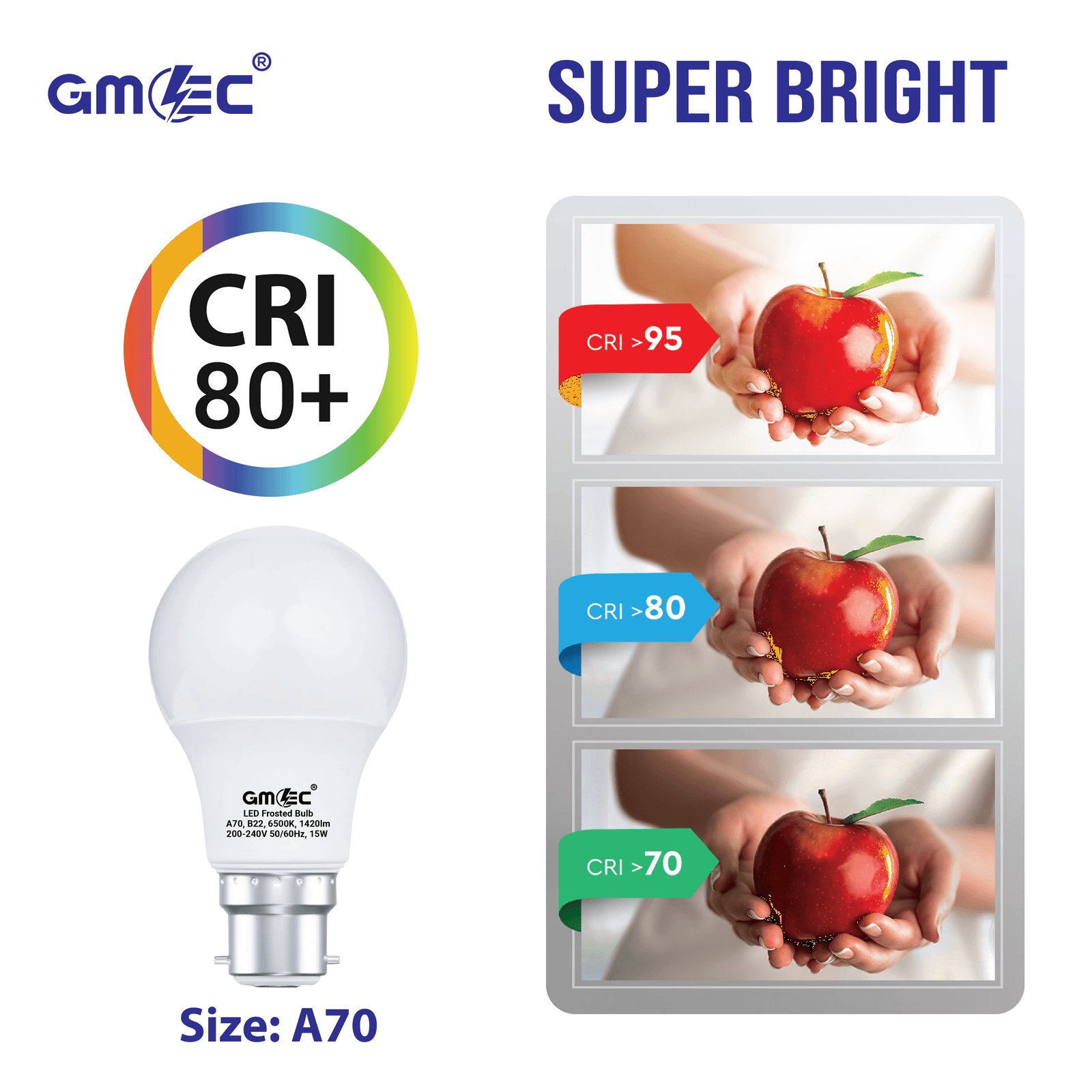 15W LED Frosted Bulb B22 Cool White 6500K A70 thumbnail 10