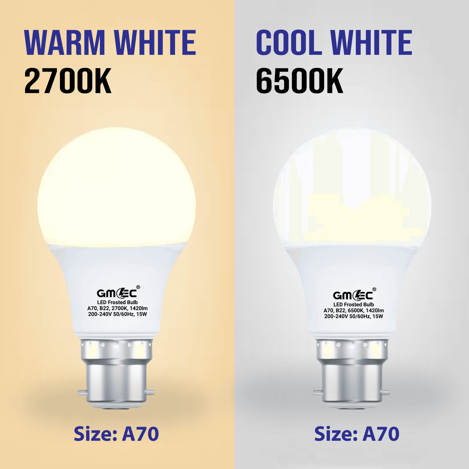 15W LED Frosted Bulb B22 Warm White 2700K A70 thumbnail 8