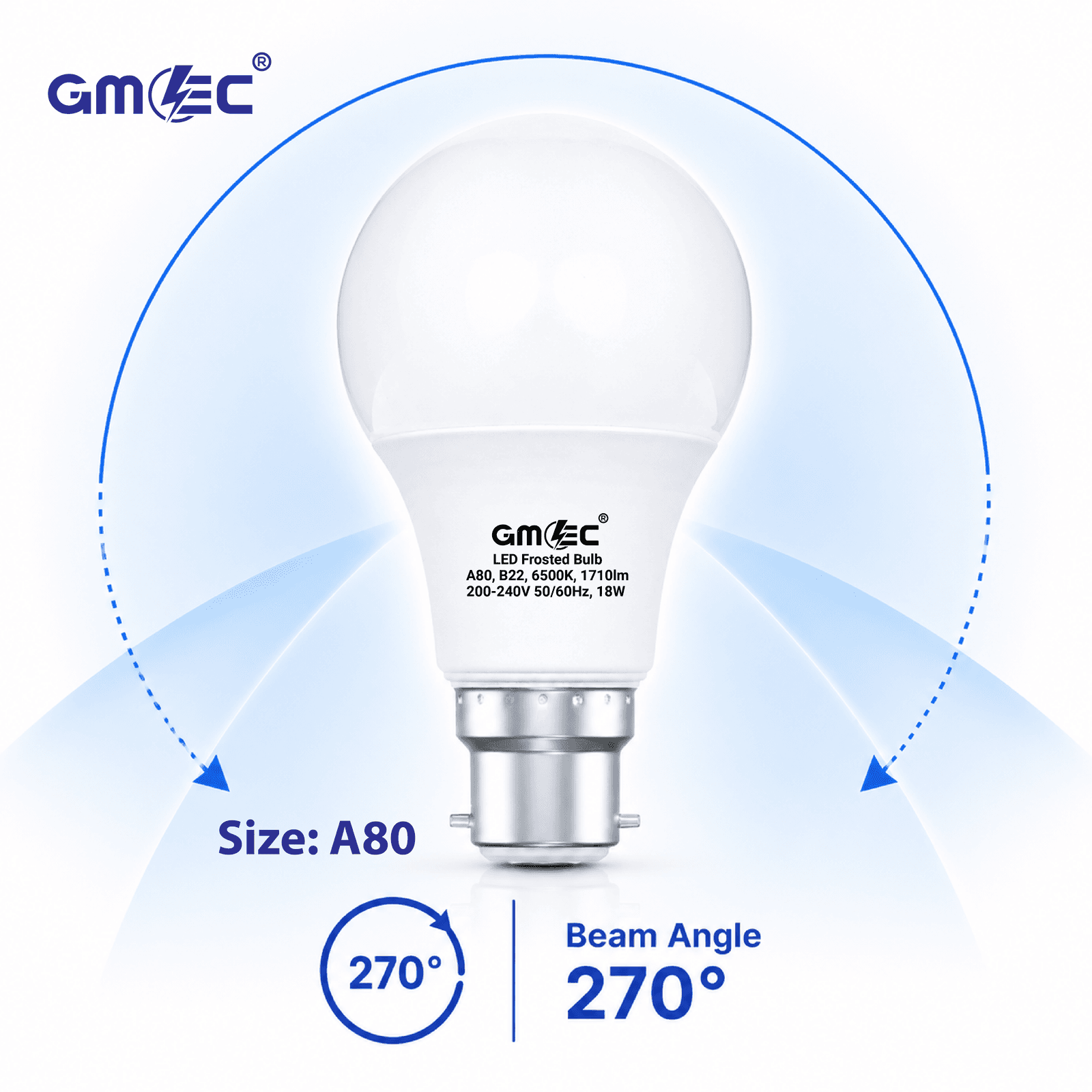 18W LED Frosted Bulb B22 Cool White 6500K A80 thumbnail 12