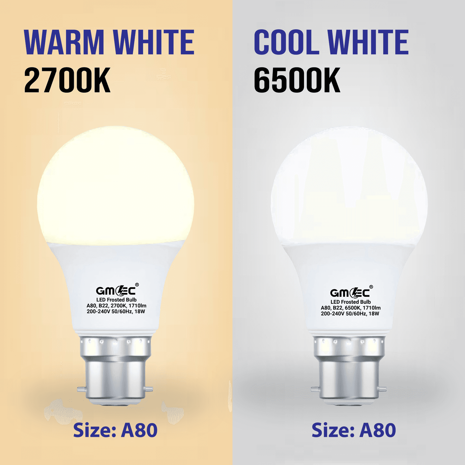 18W LED Frosted Bulb B22 Cool White 6500K A80 thumbnail 8