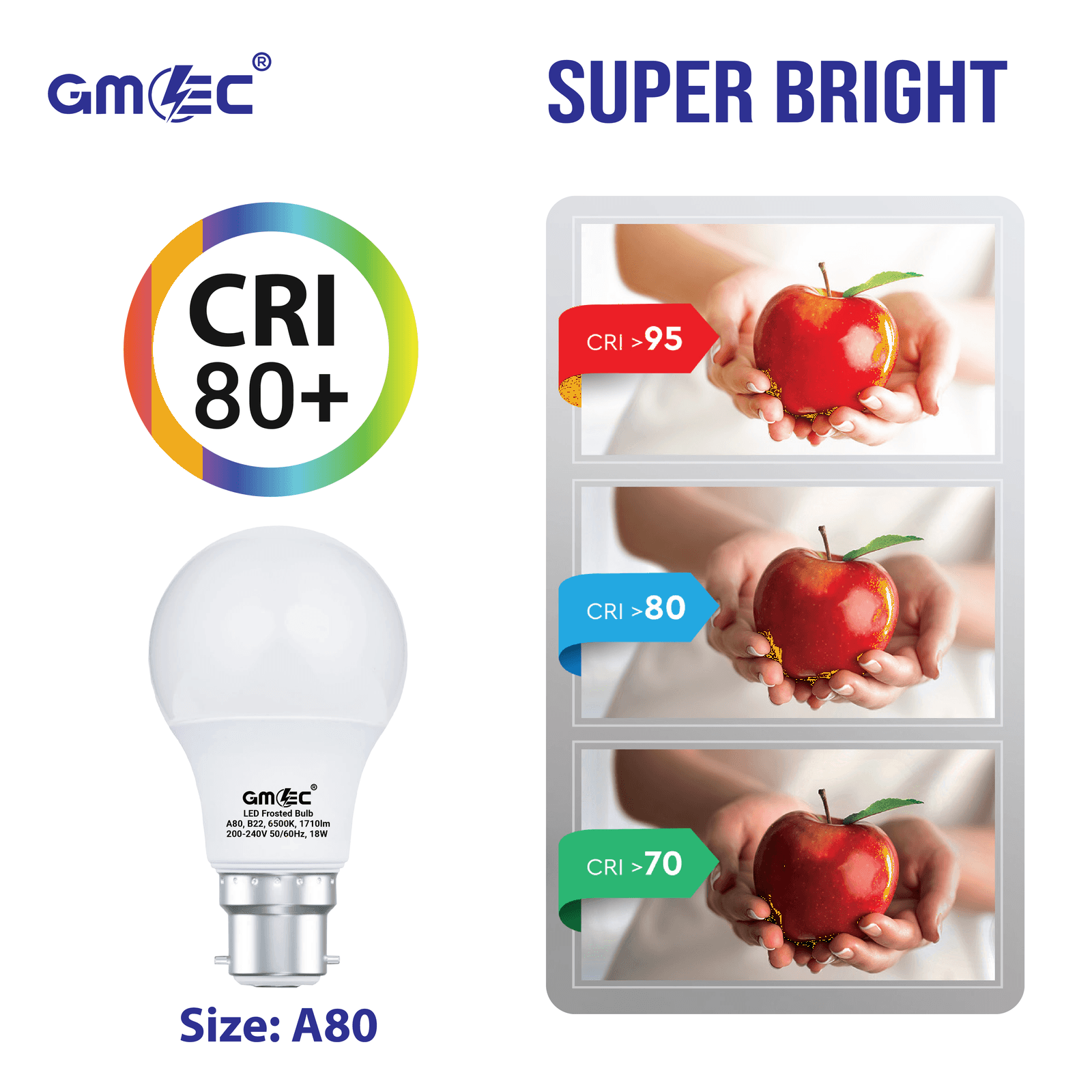 18W LED Frosted Bulb B22 Cool White 6500K A80 thumbnail 10