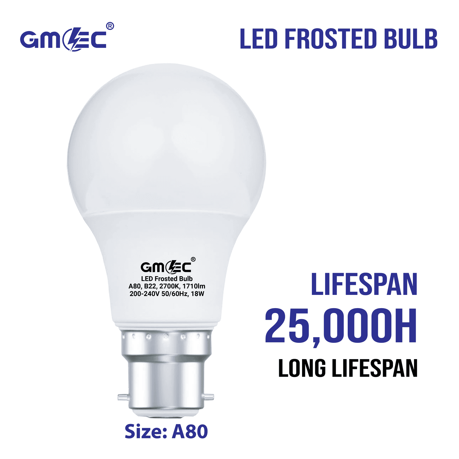 18W LED Frosted Bulb B22 Warm White 2700K A80 thumbnail 9