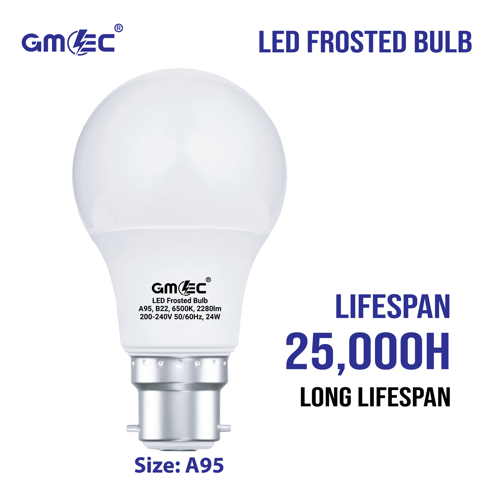 24W B22 LED Frosted Bulb Cool White 6500K A95 thumbnail 9
