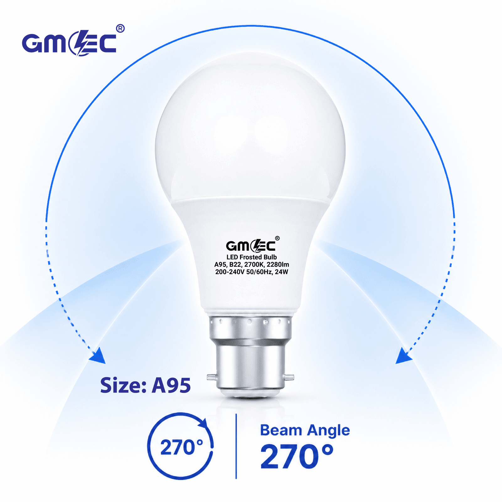 24W B22 LED Frosted Bulb Warm White 2700K A95 thumbnail 12