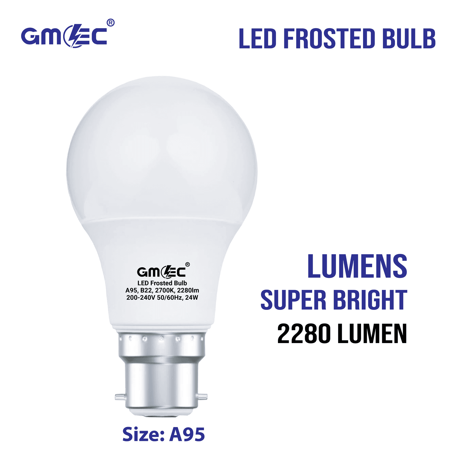 24W B22 LED Frosted Bulb Warm White 2700K A95 thumbnail 3