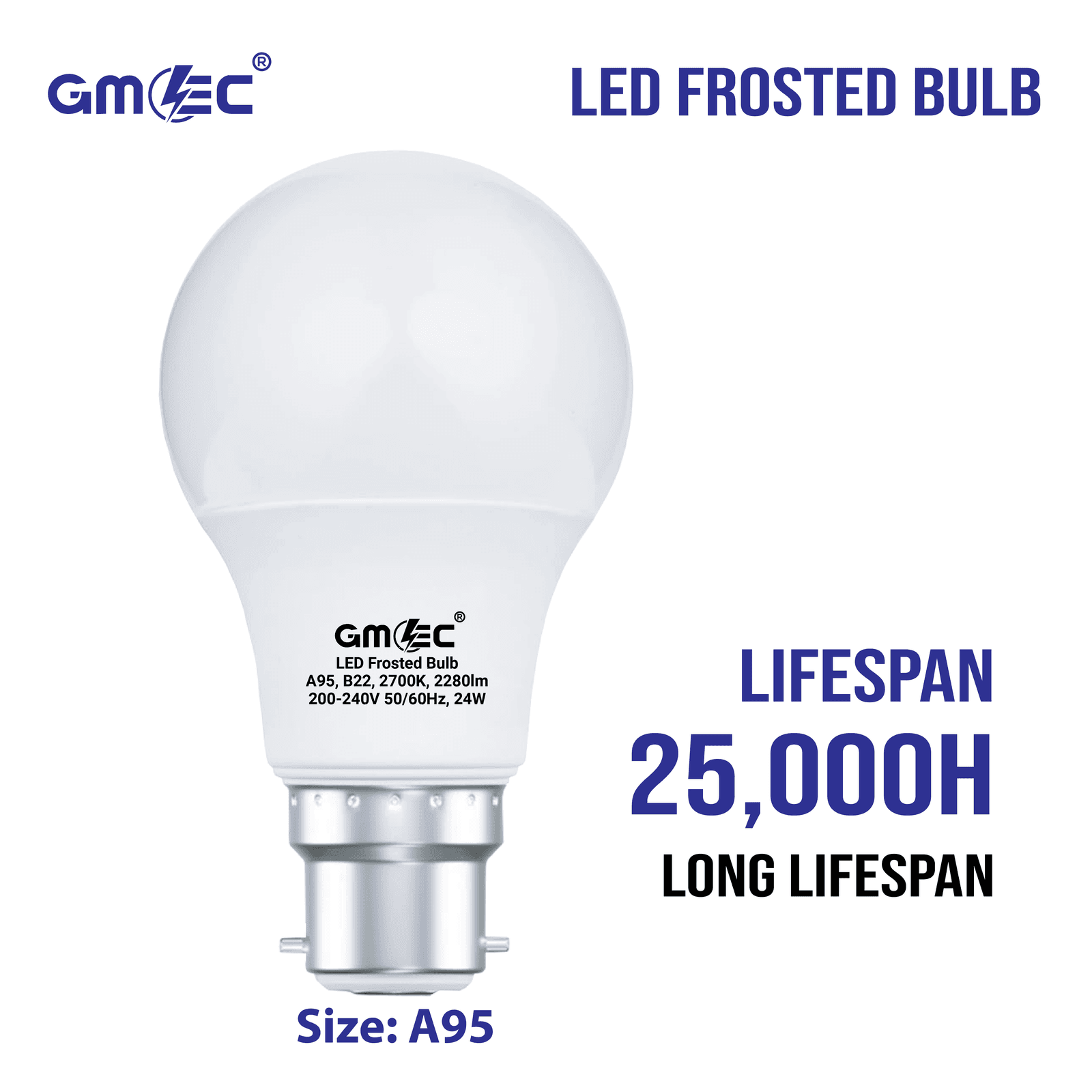 24W B22 LED Frosted Bulb Warm White 2700K A95 thumbnail 9
