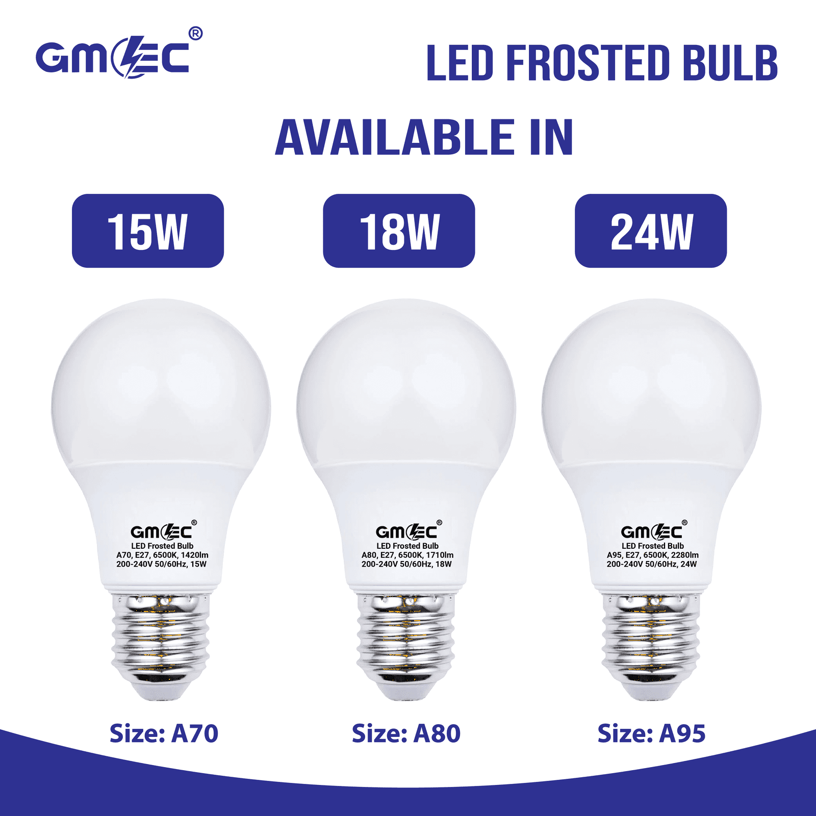 18W E27 LED Frosted Bulb Cool White 6500K A80 thumbnail 15