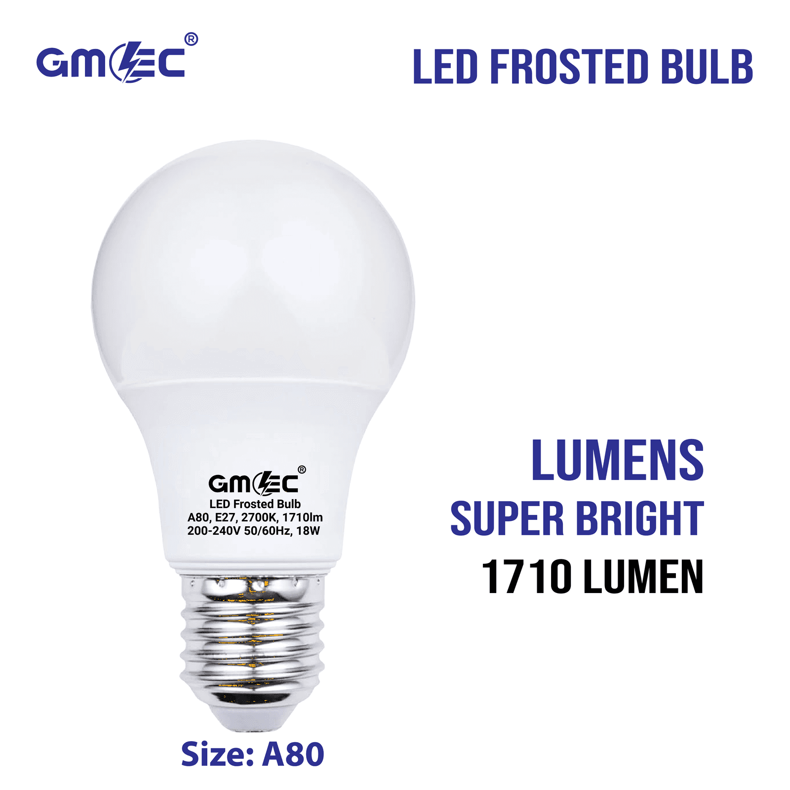 18W E27 LED Frosted Bulb Warm White 2700K A80 thumbnail 3