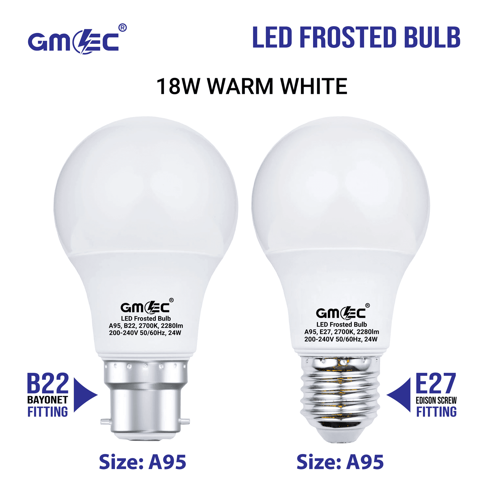 24W E27 LED Frosted Bulb Warm White 2700K A95 | 2280 Lumens thumbnail 11
