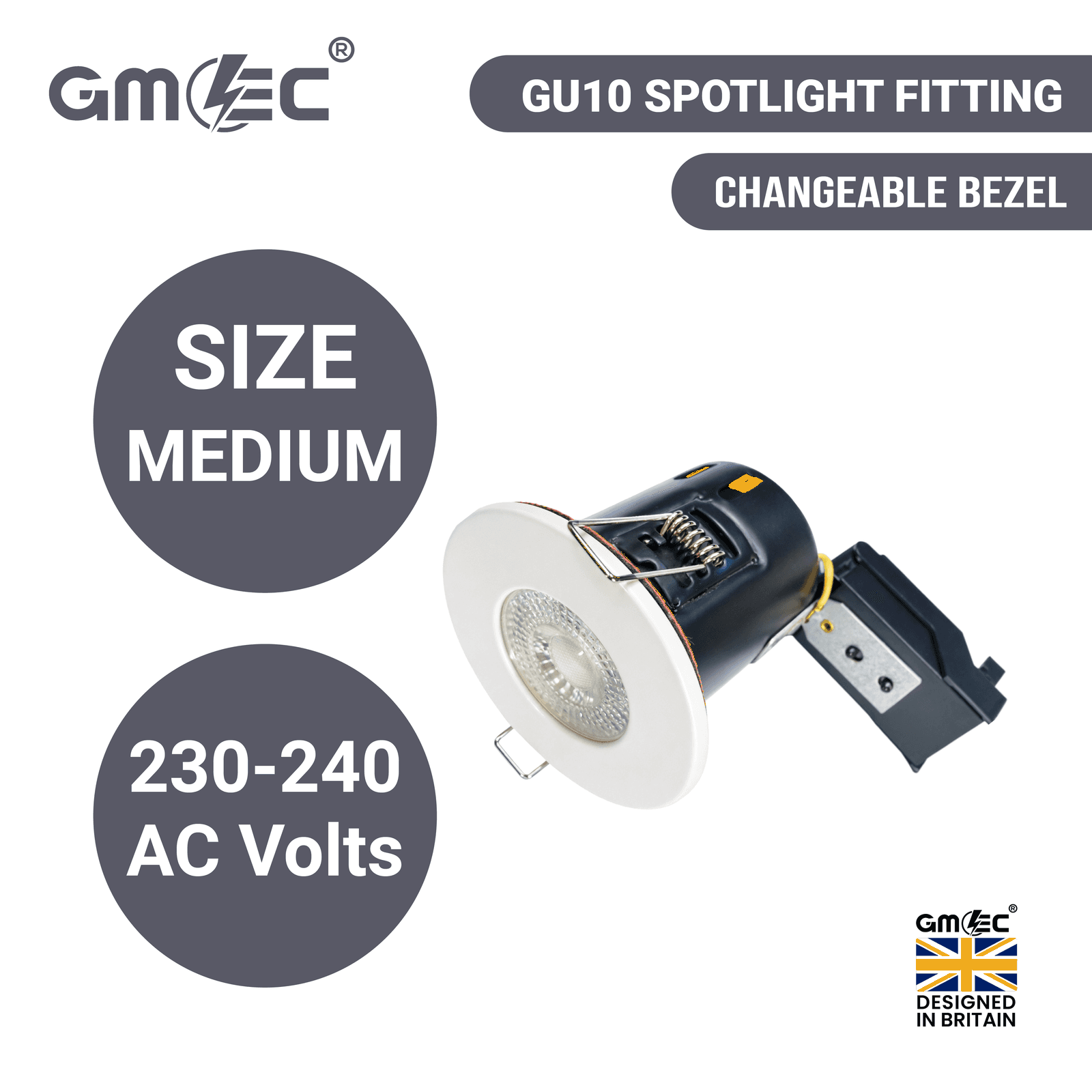 GU10 Fire Rated Downlight Changeable Bezel GM-PCB001 - Chorme thumbnail 4