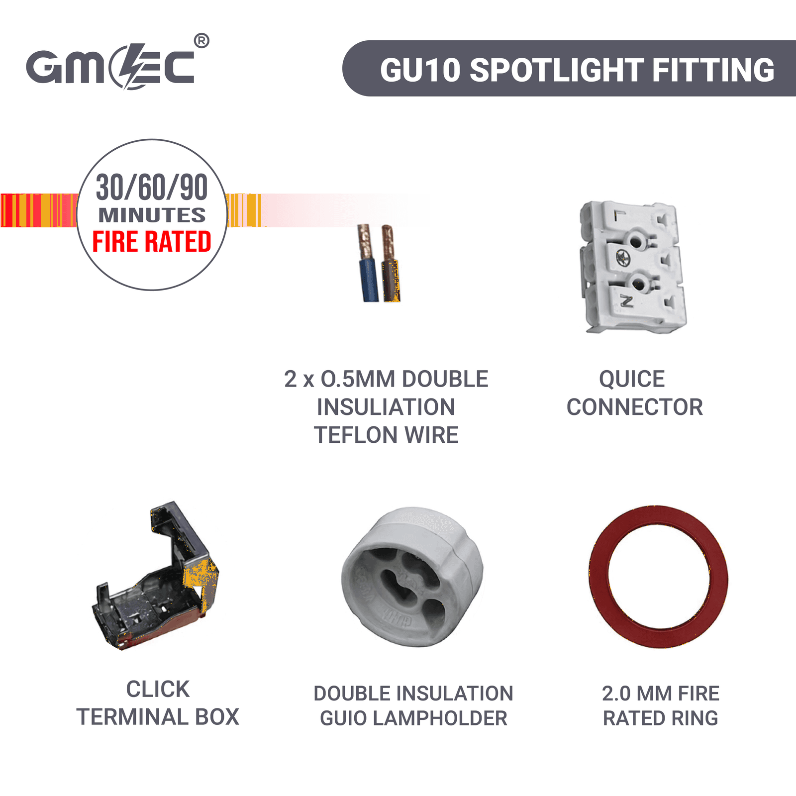 GU10 Fire Rated Downlight Changeable Bezel GM-PCB001 - Chorme thumbnail 7