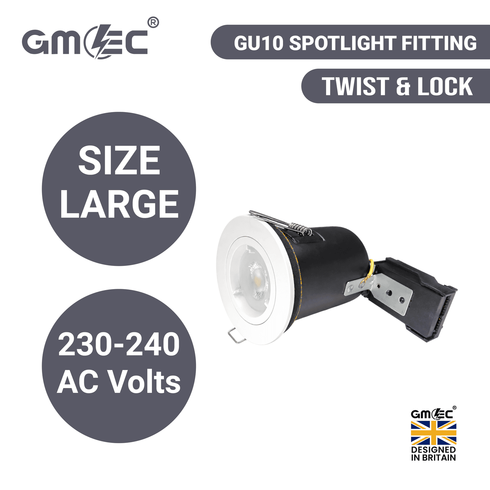 GU10 Fire Rated Downlight Die-Cast Twist & Lock GM-DT002 - White thumbnail 3