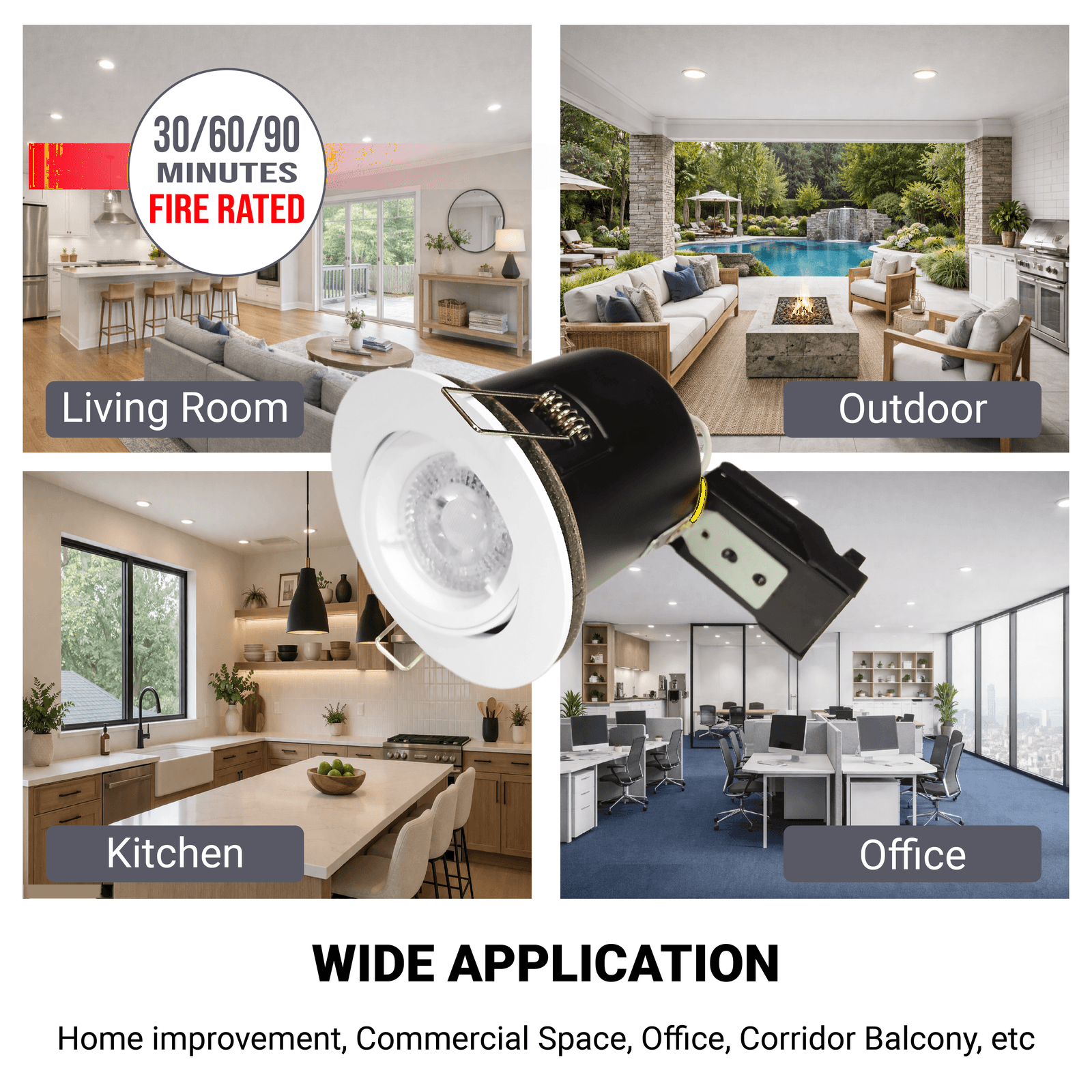 GU10 Fire Rated Downlight Die-Cast Tilted Twist & Lock GM-DTT003 - Chorme thumbnail 9