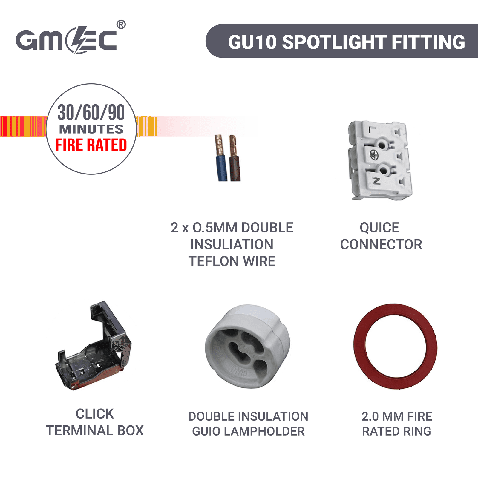 GU10 Fire Rated Downlight Die-Cast Tilted Twist & Lock GM-DTT003 - Satin Nickle thumbnail 7