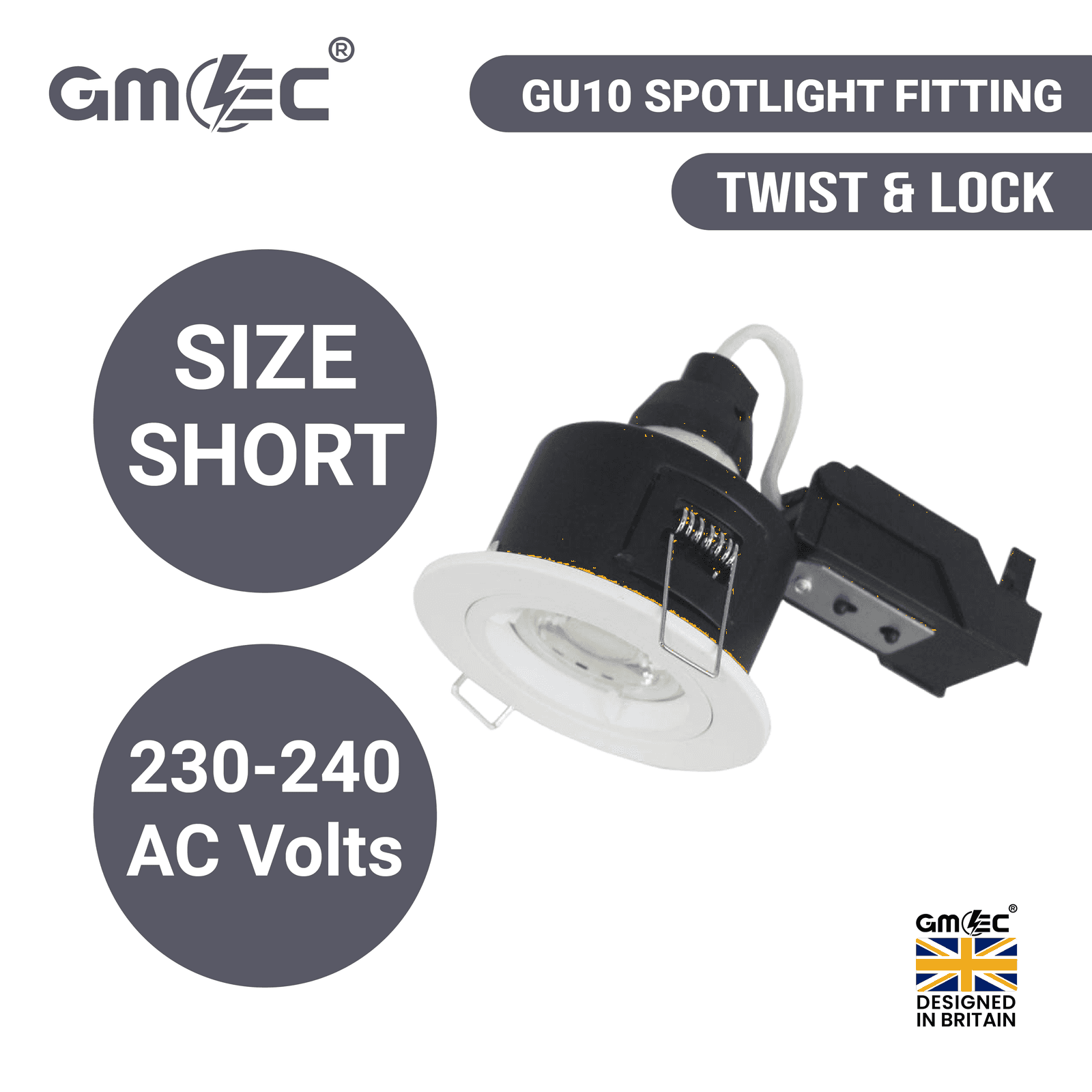 GU10 Fire Rated Downlight Compact Die-Cast Twist & Lock GM-DTS004 - Chrome thumbnail 4