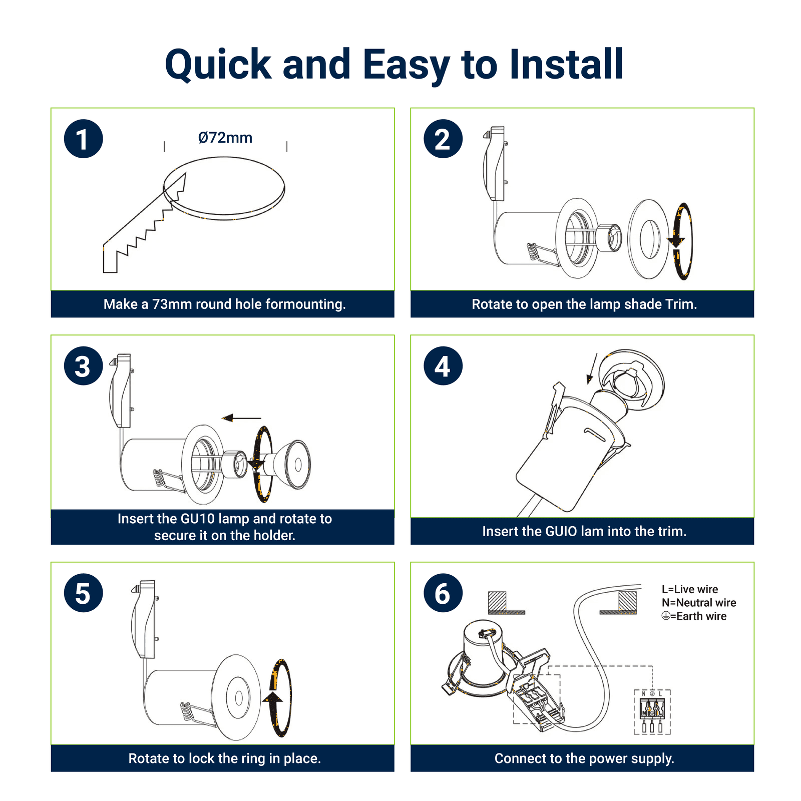 GU10 Fire Rated IP65 Downlight Twist Lock - Chrome thumbnail 11