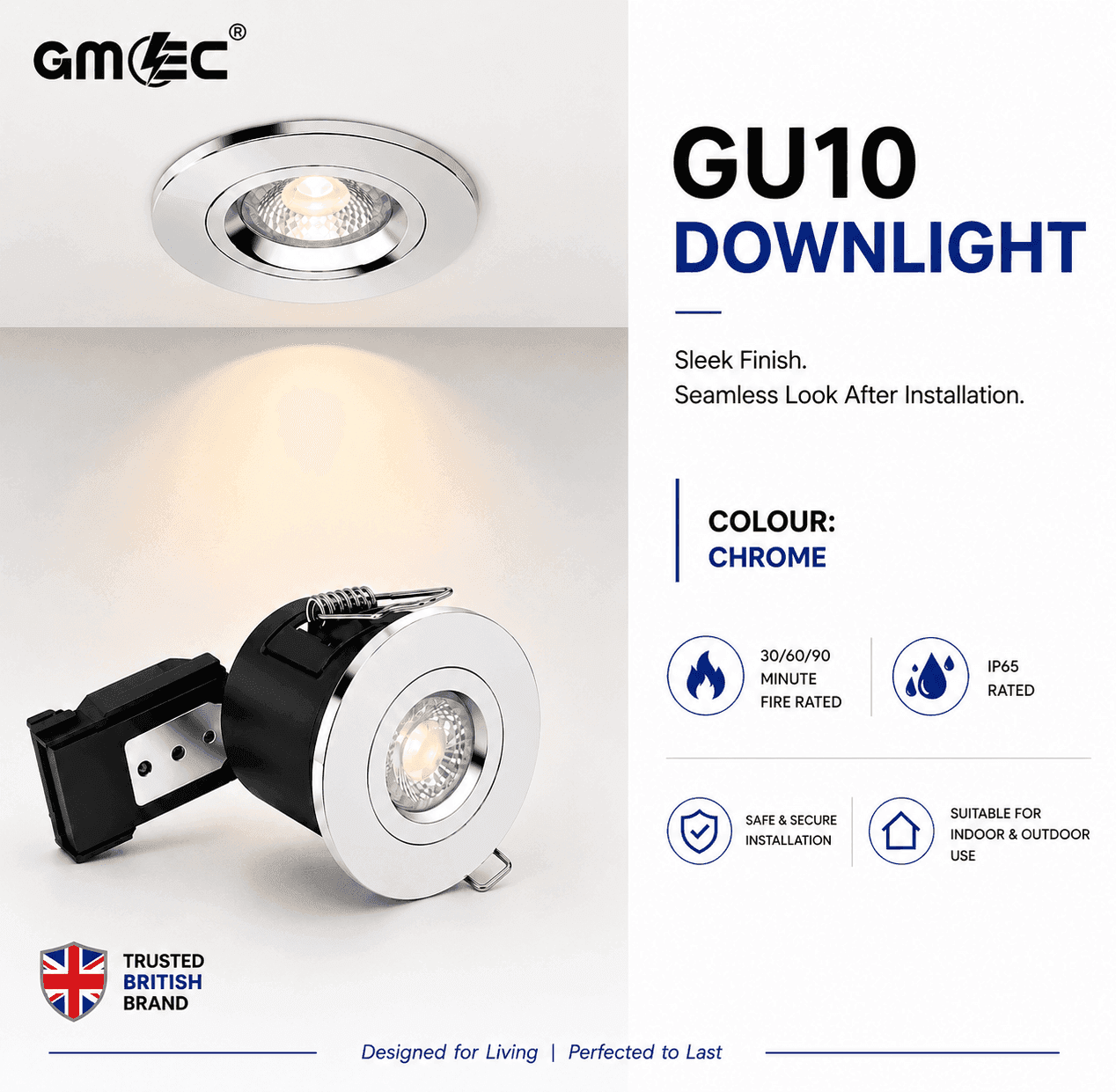 GU10 Fire Rated IP65 Downlight Twist Lock - Chrome thumbnail 16