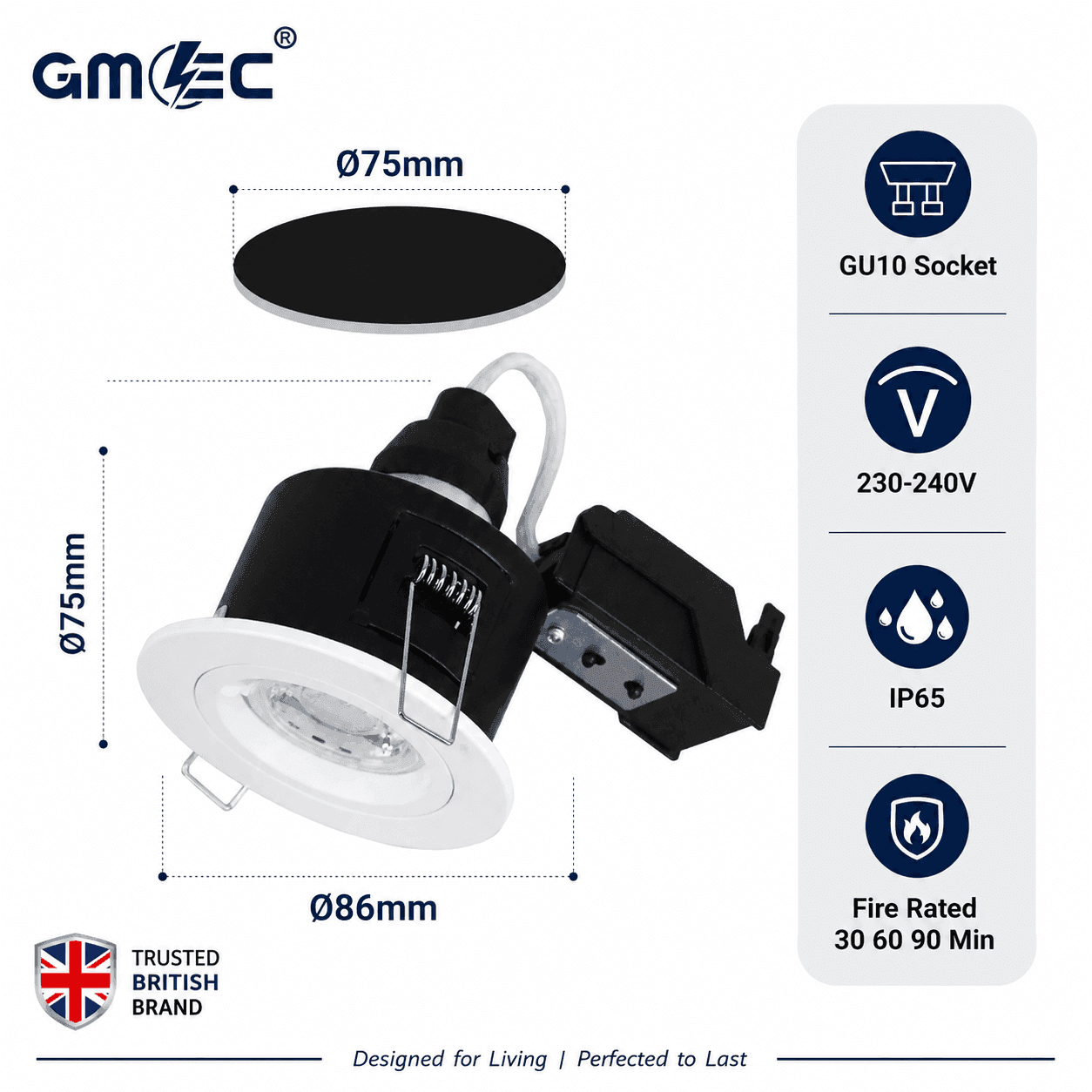 GU10 Fire Rated IP65 Downlight Twist Lock - Satin Nickel thumbnail 15