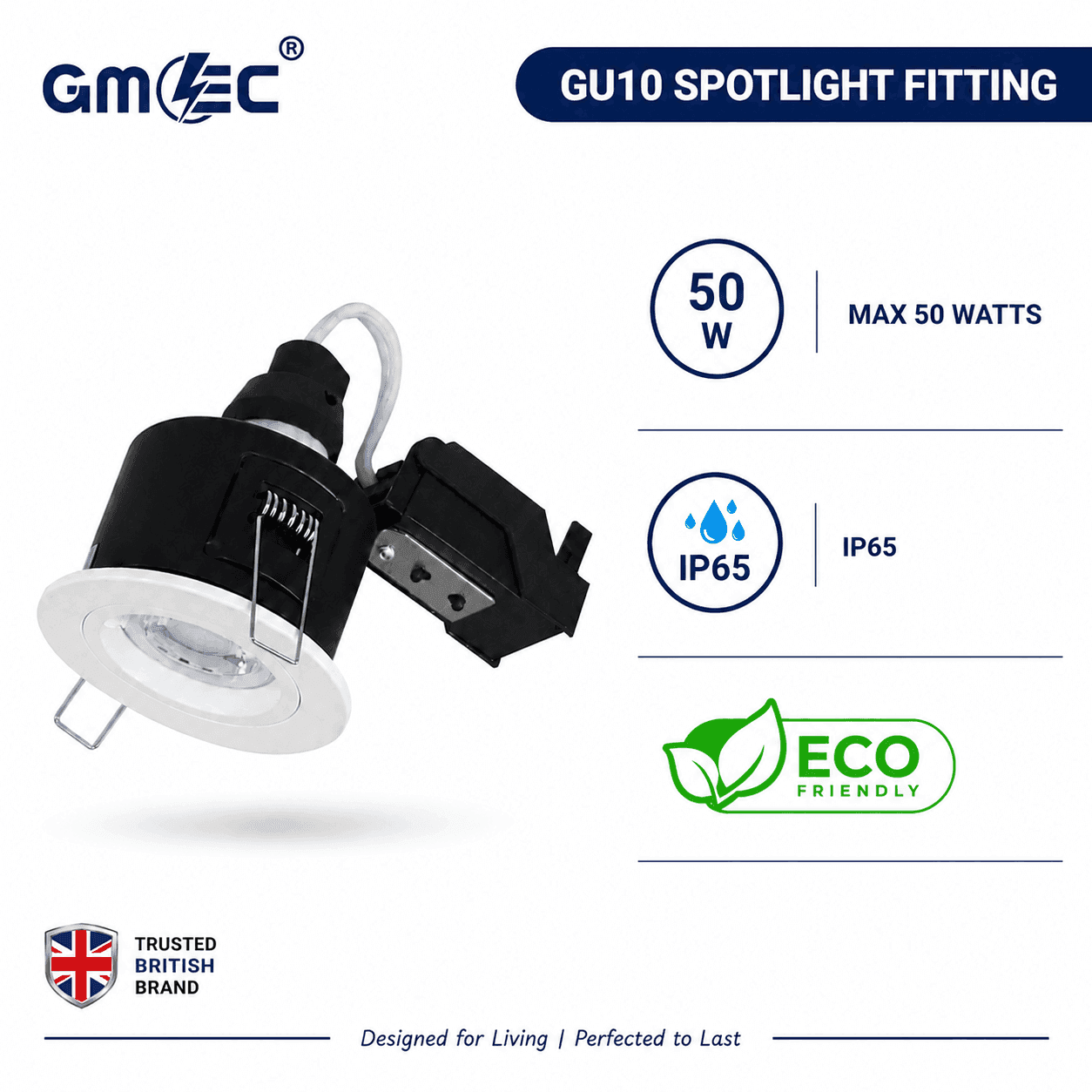 GU10 Fire Rated IP65 Downlight Twist Lock - White thumbnail 14