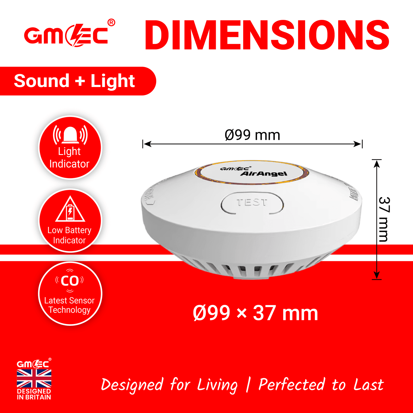 Smart Smoke Detector with 10-Year Battery Light + Sound thumbnail 4