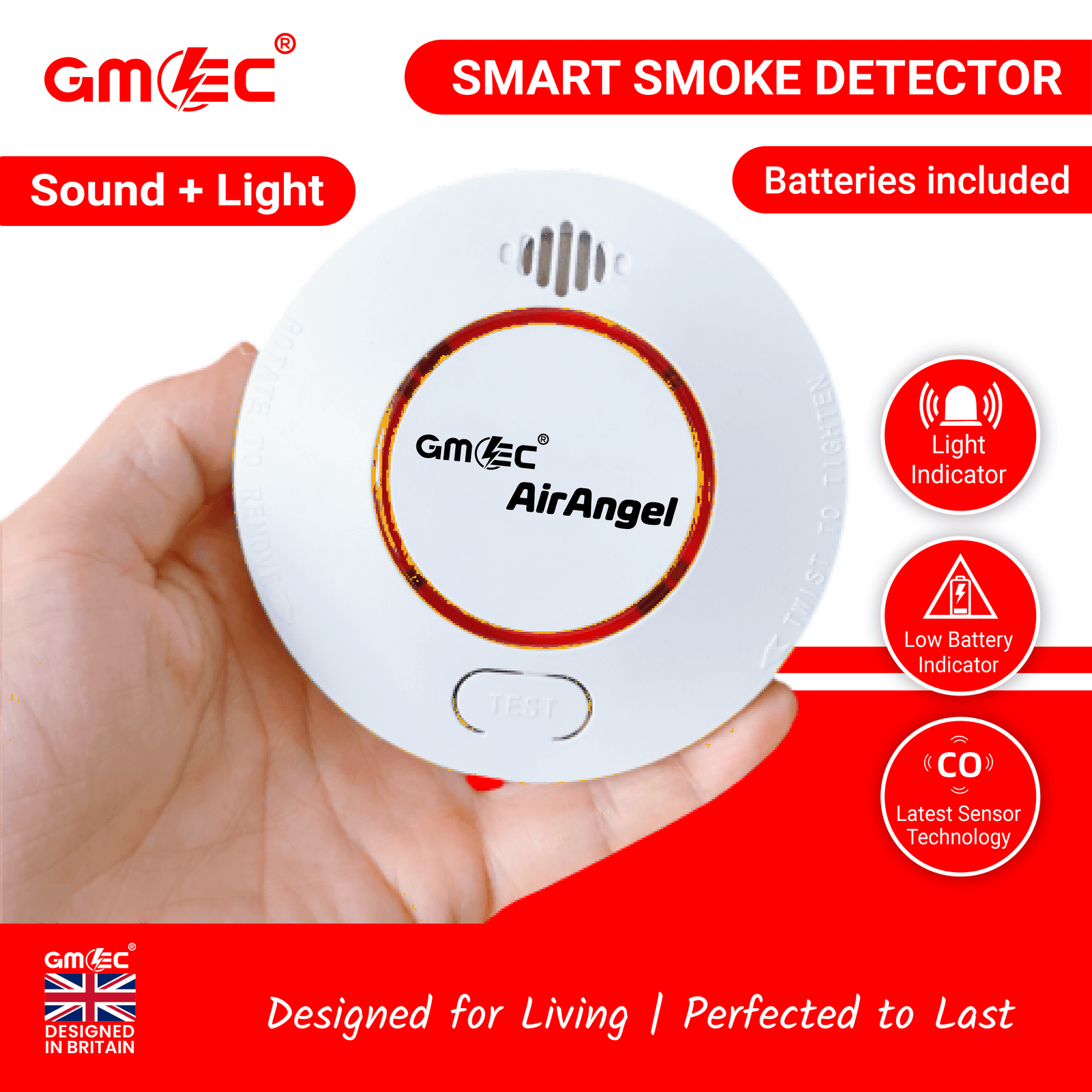 Smart Smoke Detector with 10-Year Battery Light + Sound thumbnail 9