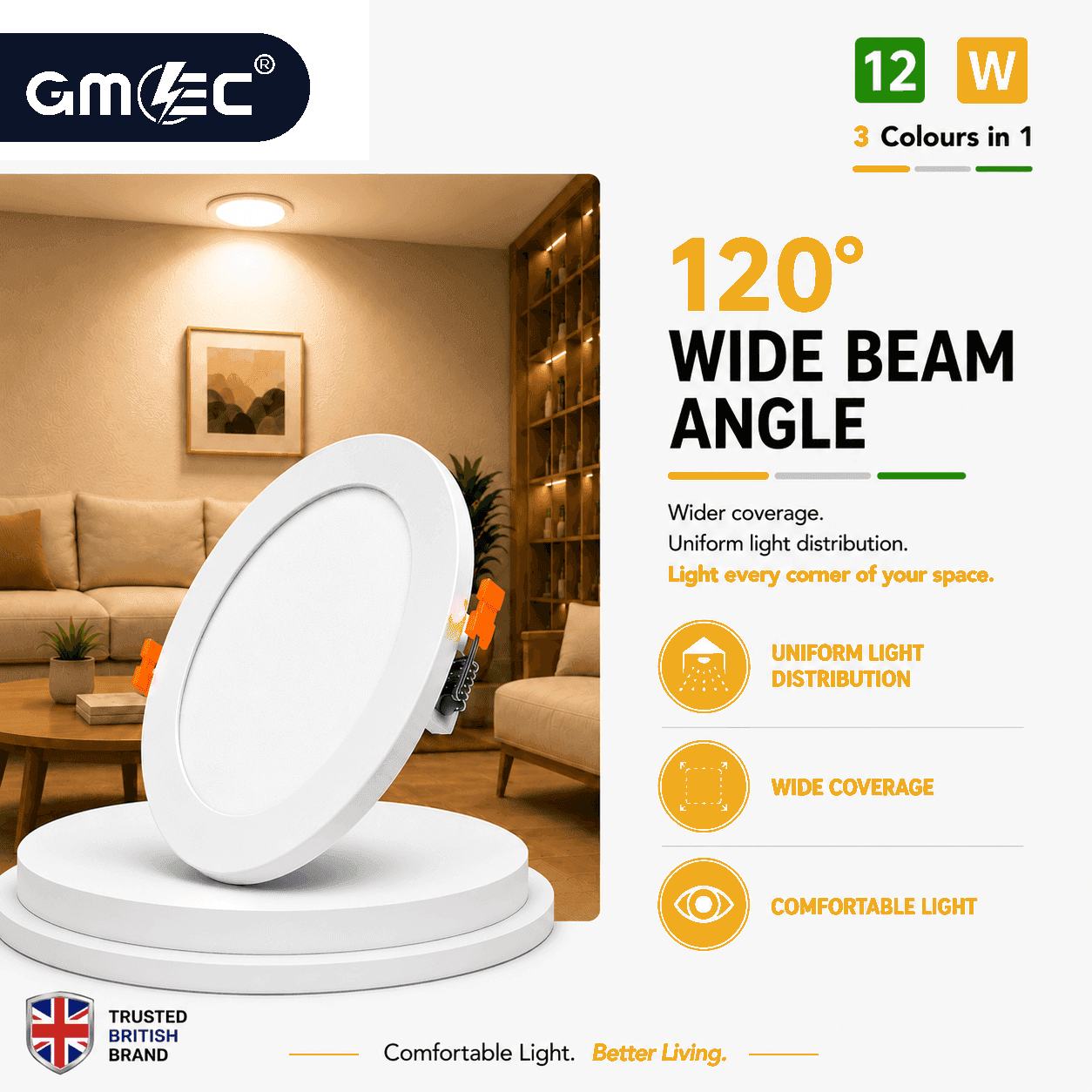 12W LED Recessed Panel Light 3 Colour CCT thumbnail 7