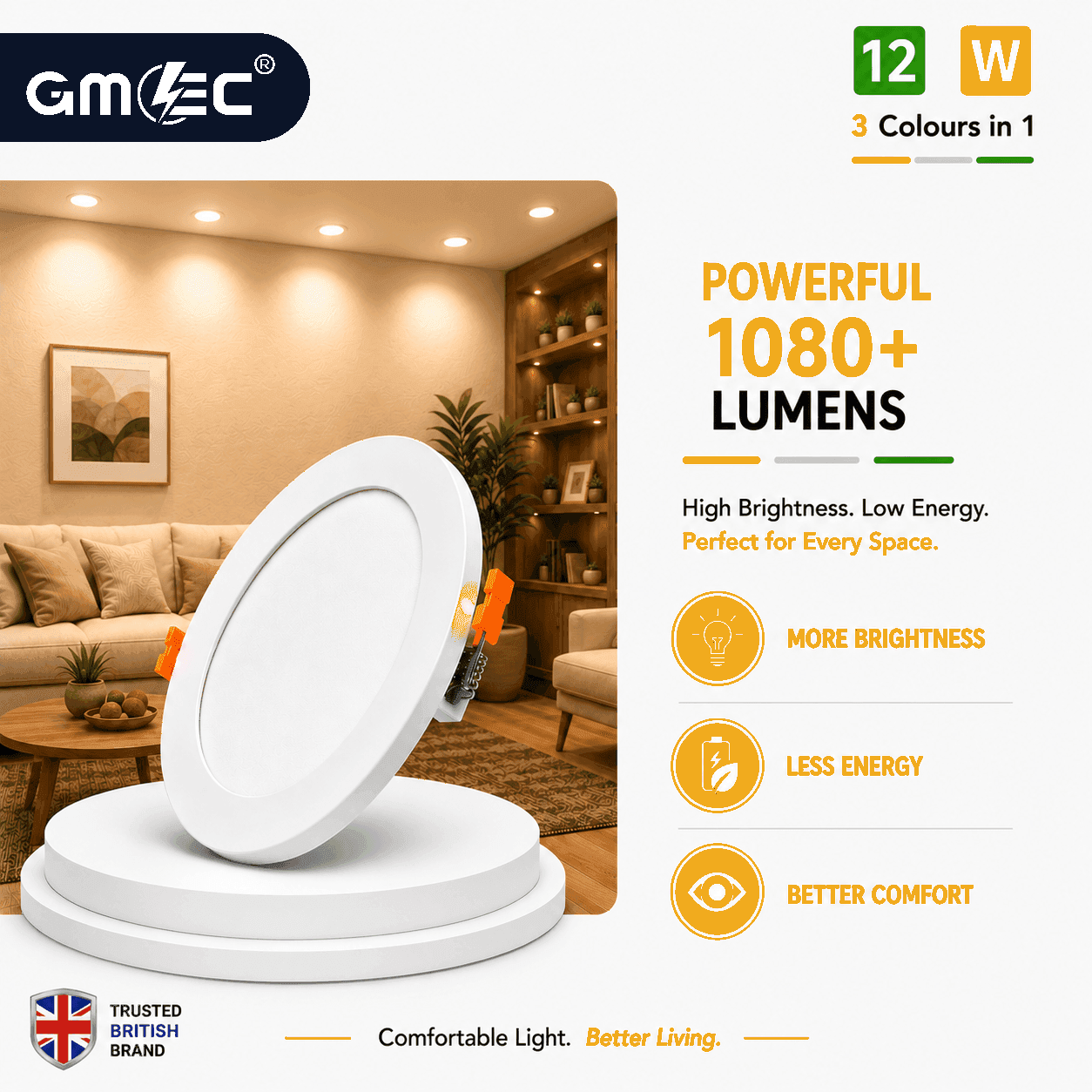 12W LED Recessed Panel Light 3 Colour CCT thumbnail 9