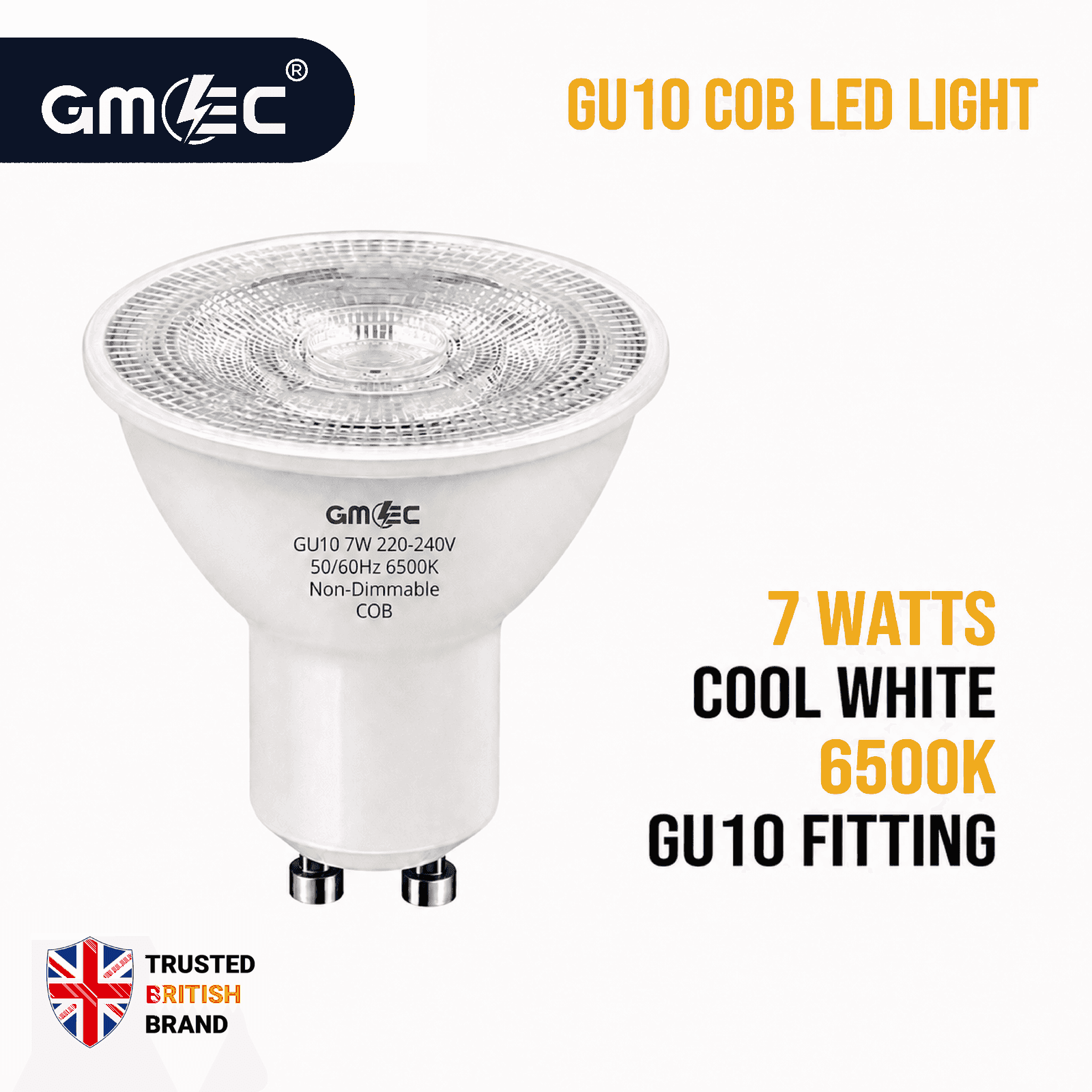 GU10 7W LED Bulb Cool White 6500K COB Spotlight