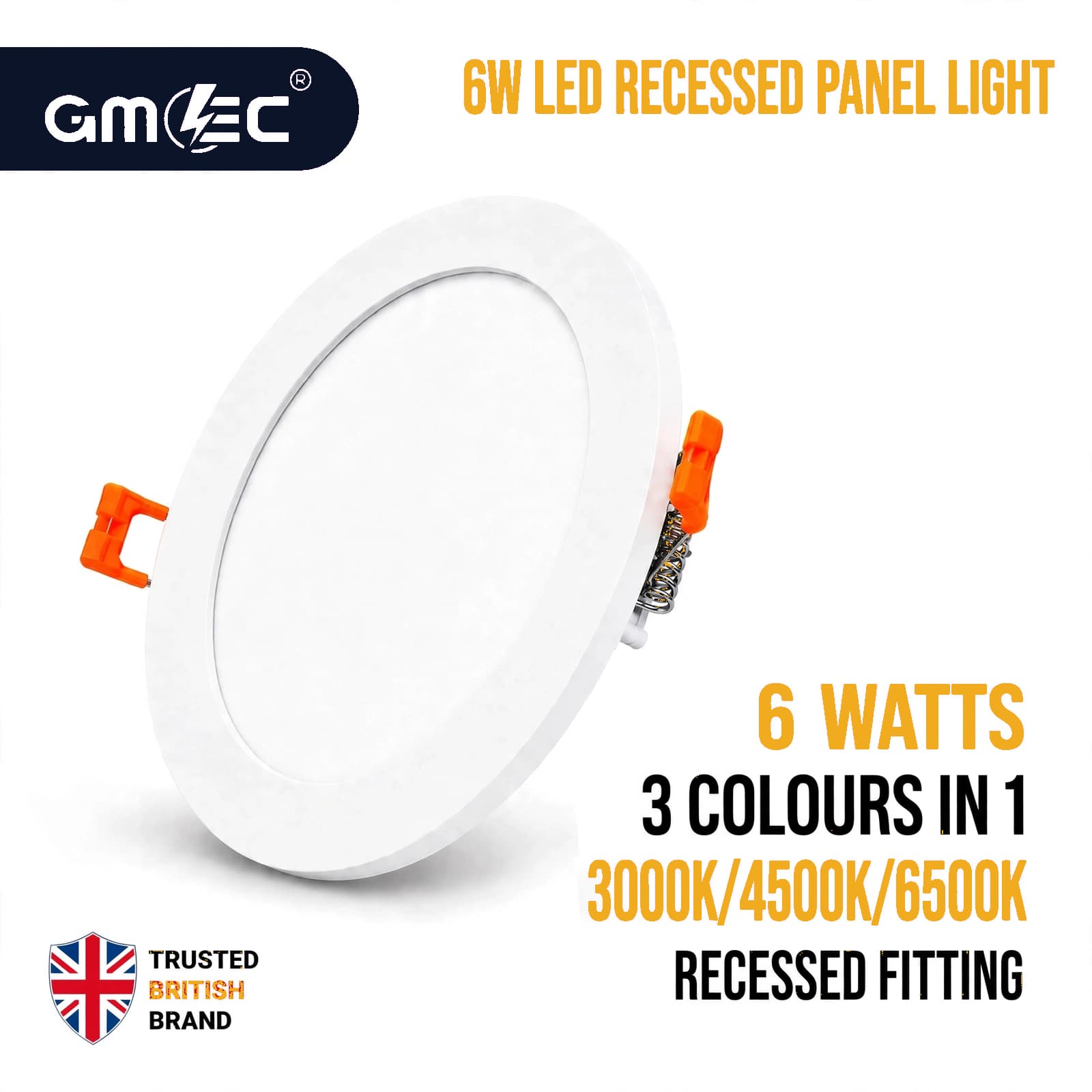 6W LED Recessed Panel Light 3 Colour CCT