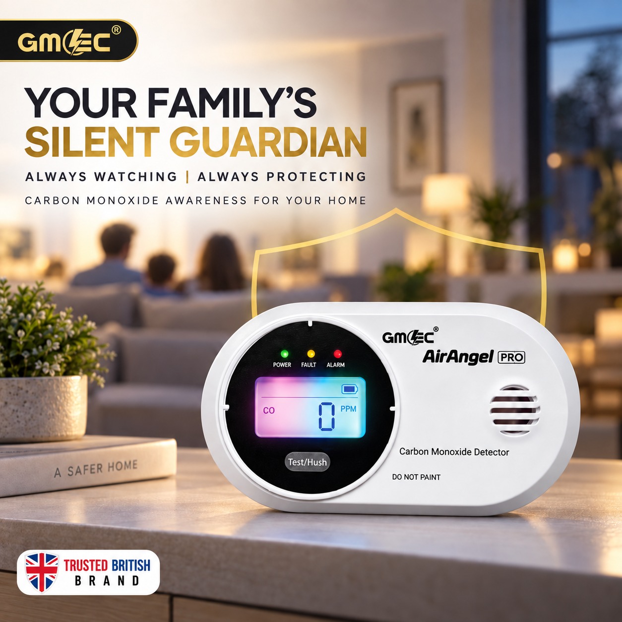 Carbon Monoxide Alarm with Colour Digital LCD Display – 10 Year Sensor Life, Battery Powered CO Detector thumbnail 8