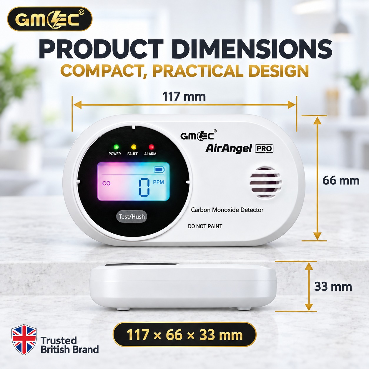 Carbon Monoxide Alarm with Colour Digital LCD Display – 10 Year Sensor Life, Battery Powered CO Detector thumbnail 10
