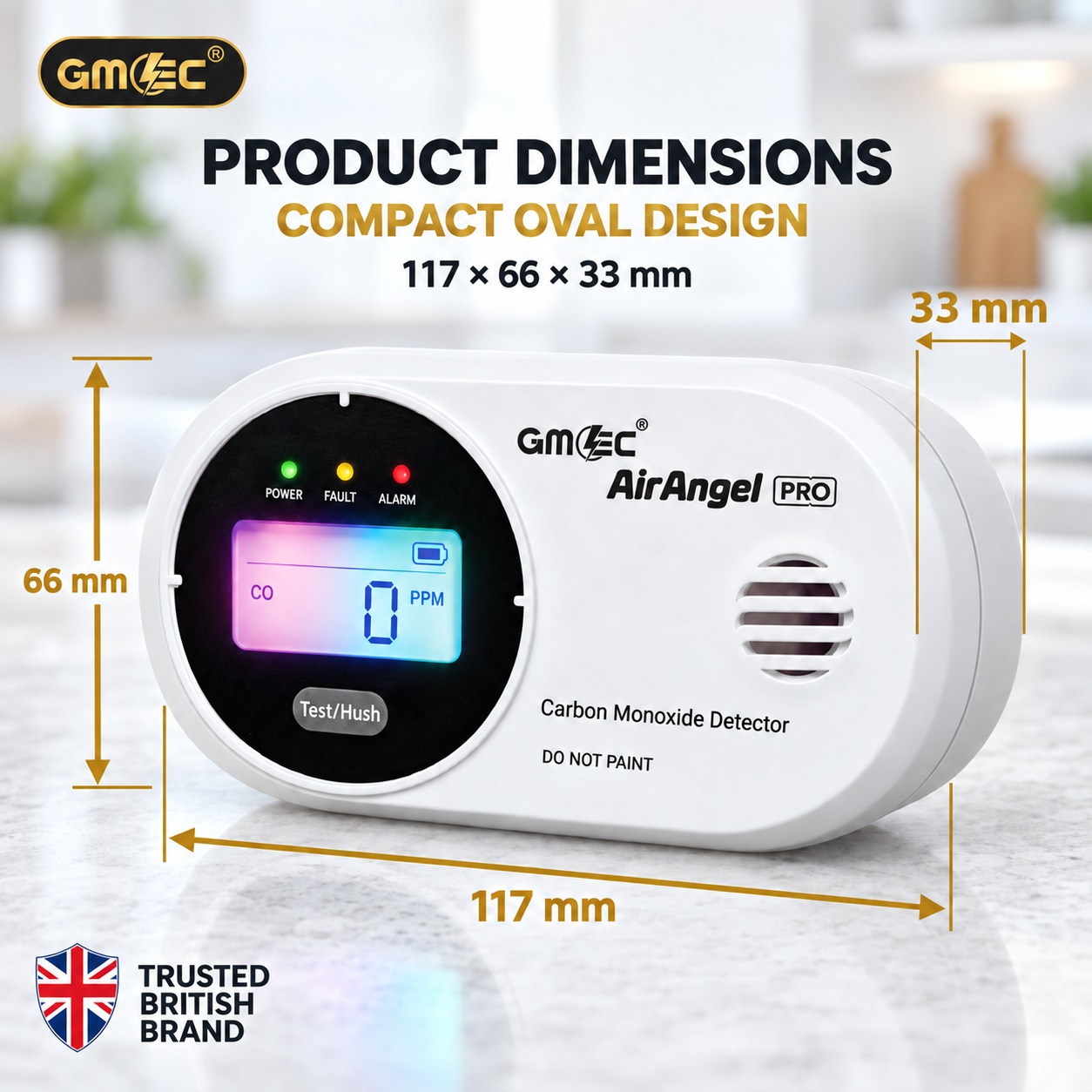 Carbon Monoxide Alarm with Colour Digital LCD Display – 10 Year Sensor Life, Battery Powered CO Detector thumbnail 12